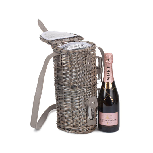 Single Bottle & 2 Cartridge Glass Carrier With Shoulder Strap