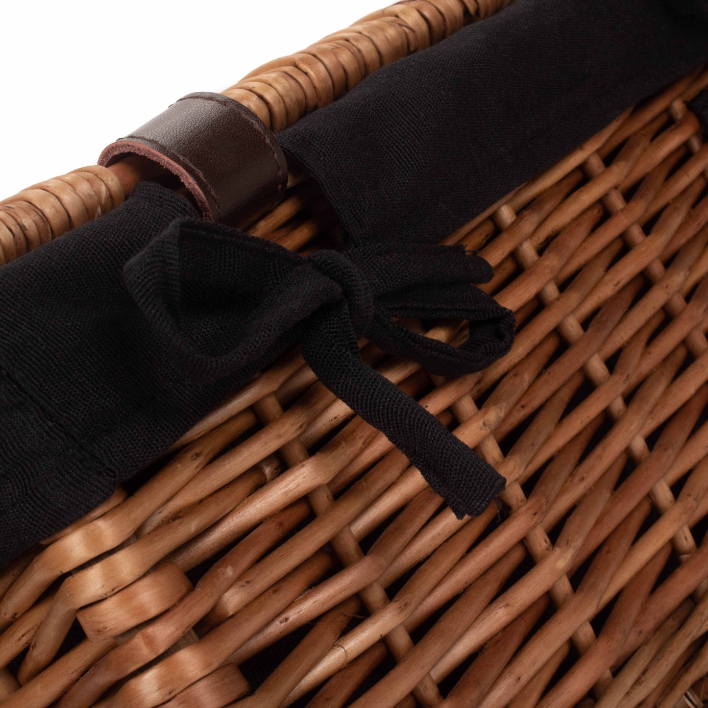 16 Inch Double Steamed Willow Hamper with Black Lining