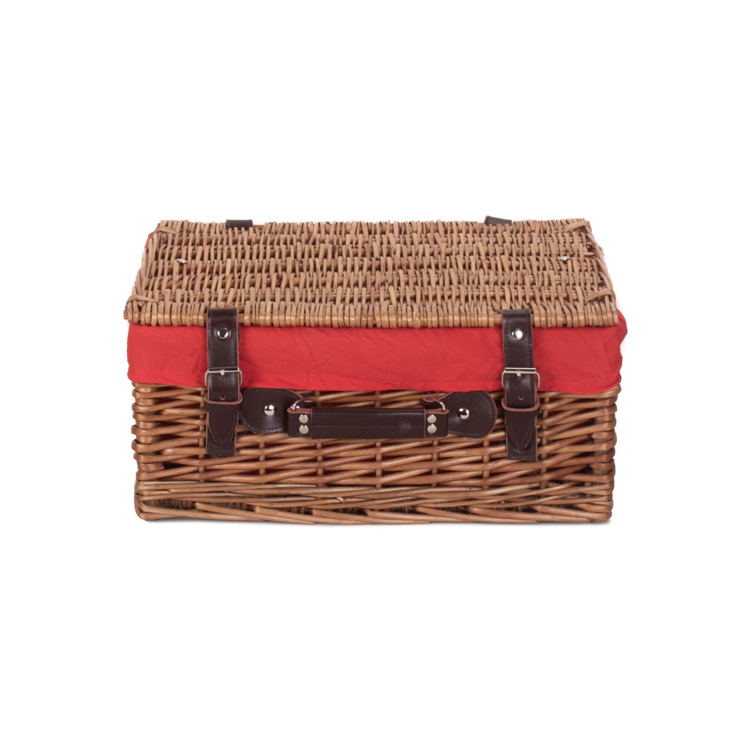 16 Inch Double Steamed Willow Hamper with Red Lining