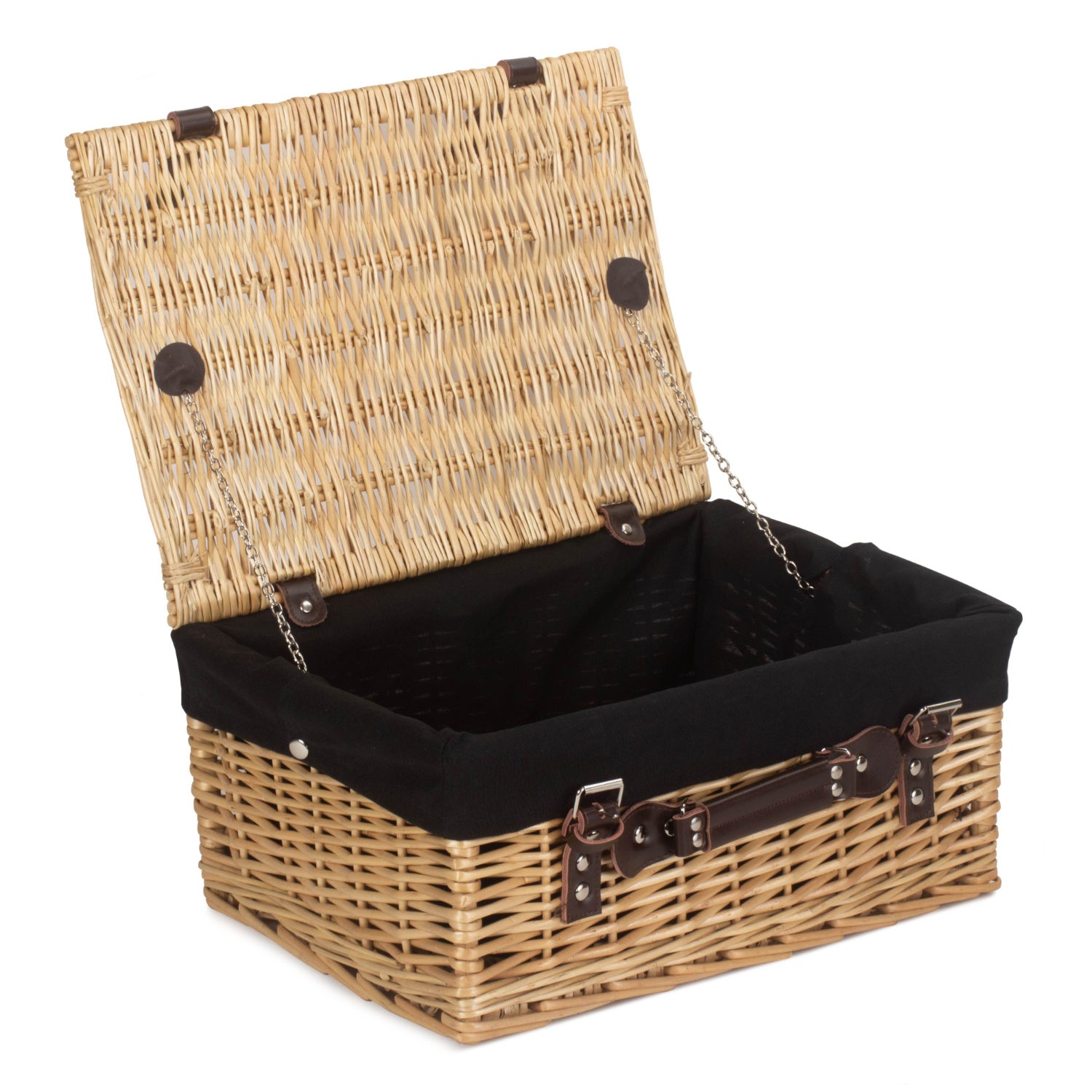 16 Inch Buff Willow Hamper with Black Lining