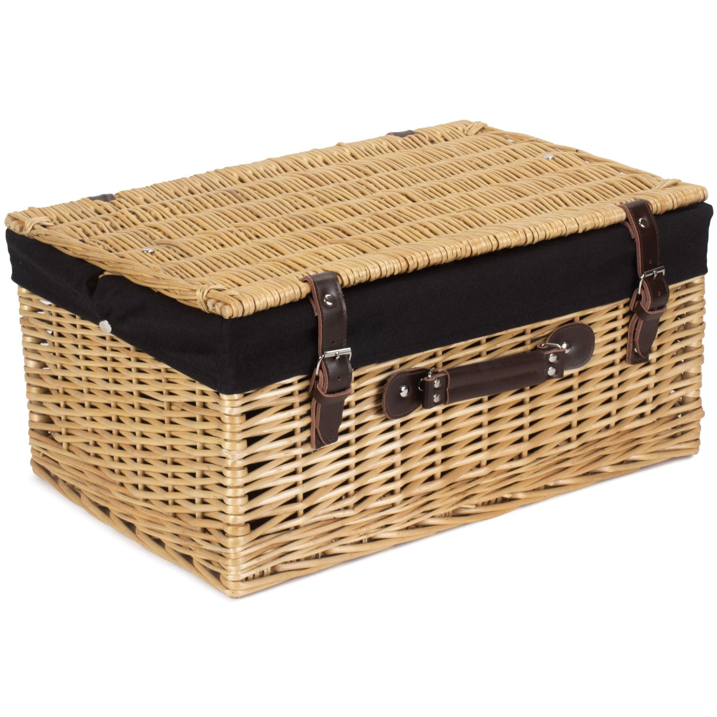 20 Inch Buff Willow Hamper Trunk with Black Lining