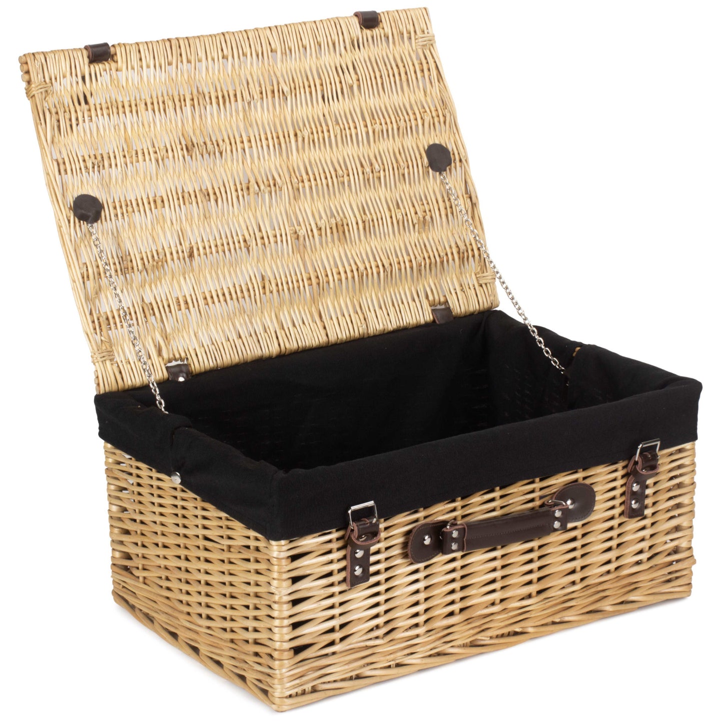 20 Inch Buff Willow Hamper Trunk with Black Lining