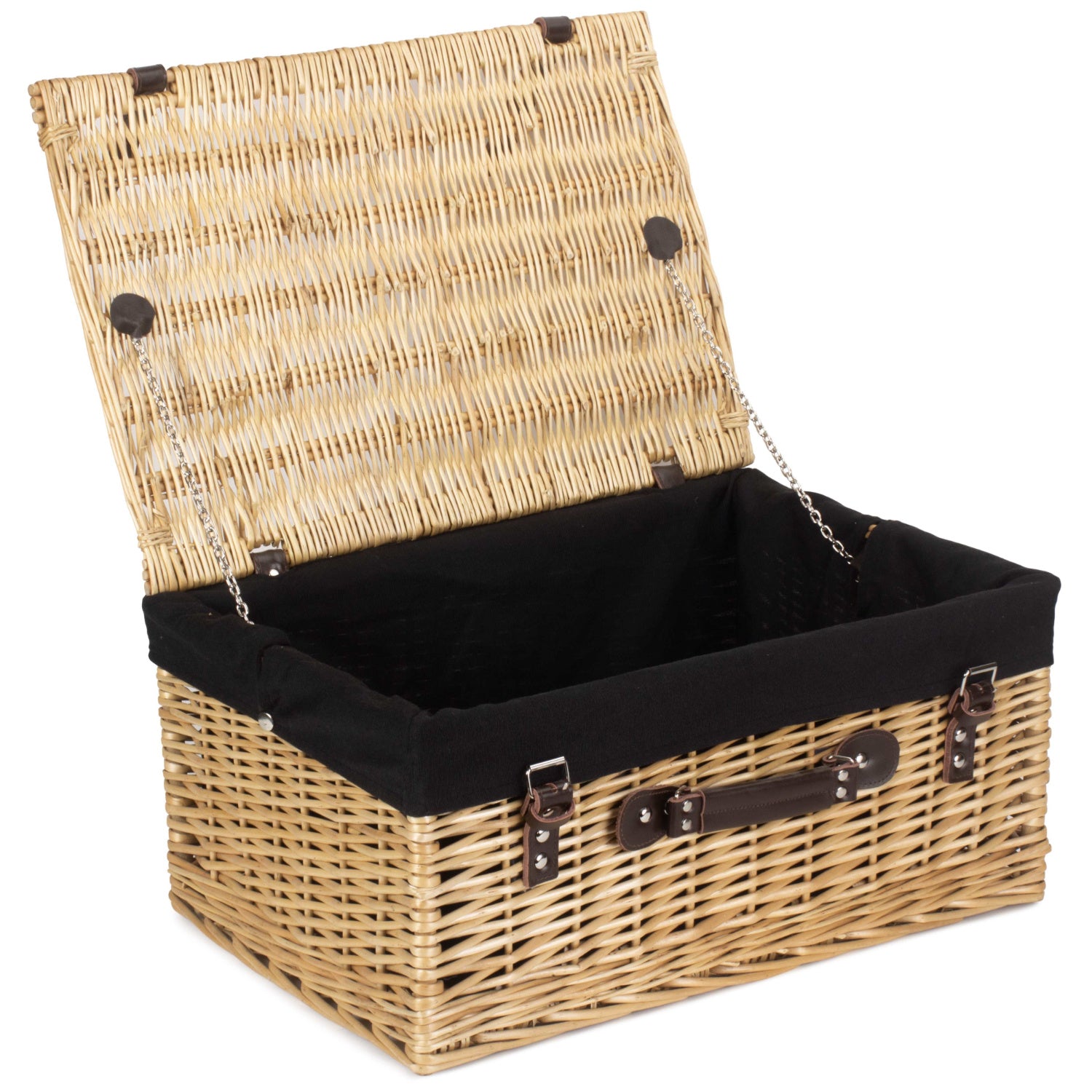 20 Inch Buff Willow Hamper Trunk with Black Lining