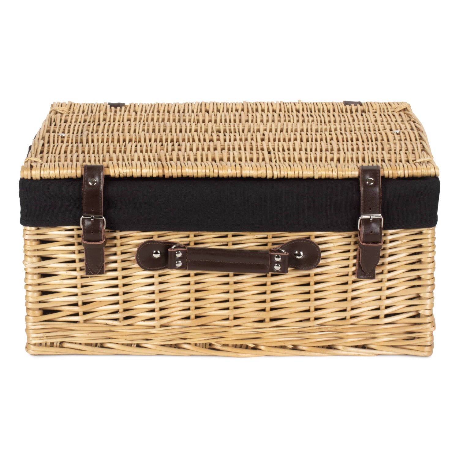20 Inch Buff Willow Hamper Trunk with Black Lining