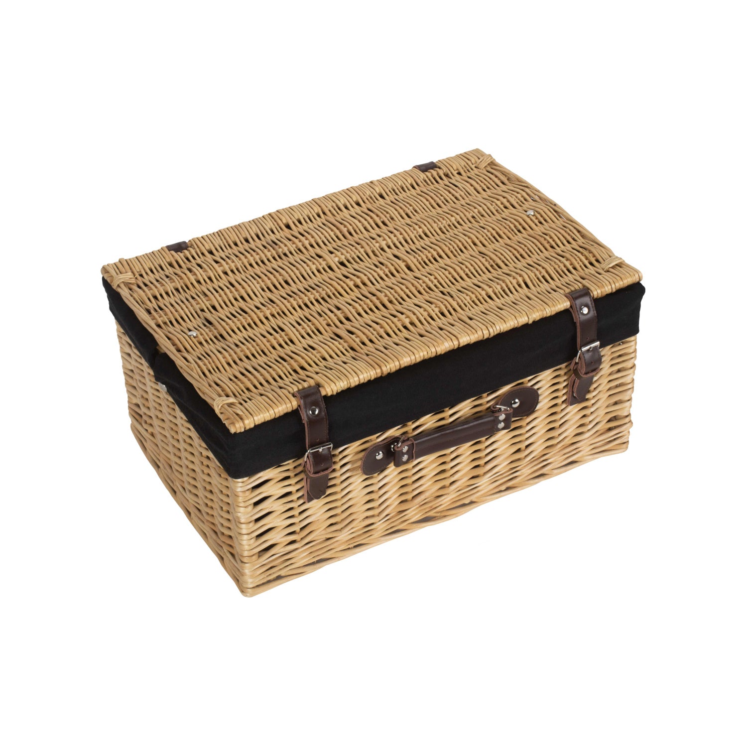 20 Inch Buff Willow Hamper Trunk with Black Lining