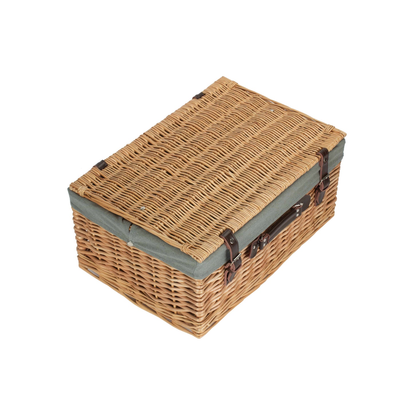 20 Inch Buff Willow Hamper Trunk with Grey Sage Lining