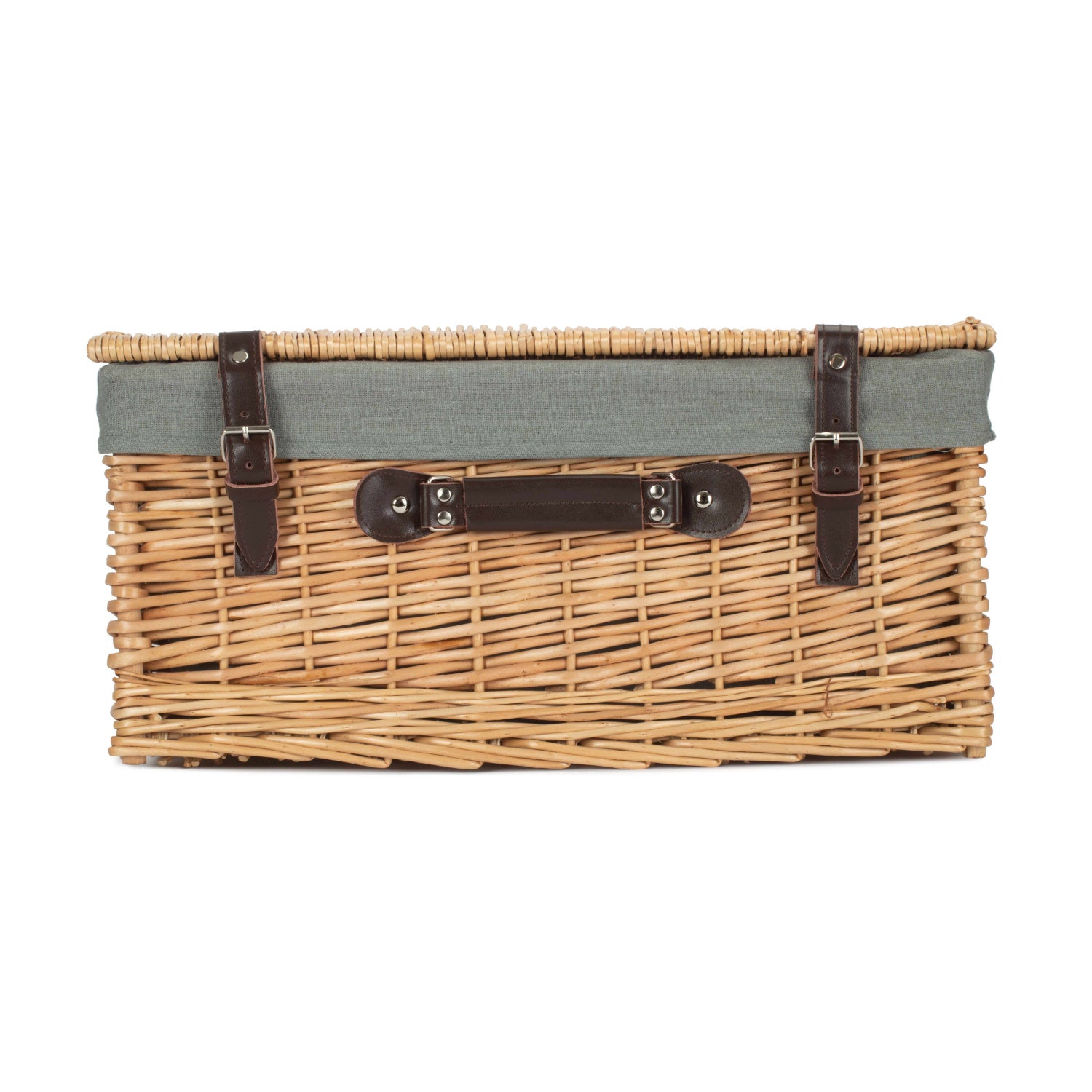 20 Inch Buff Willow Hamper Trunk with Grey Sage Lining