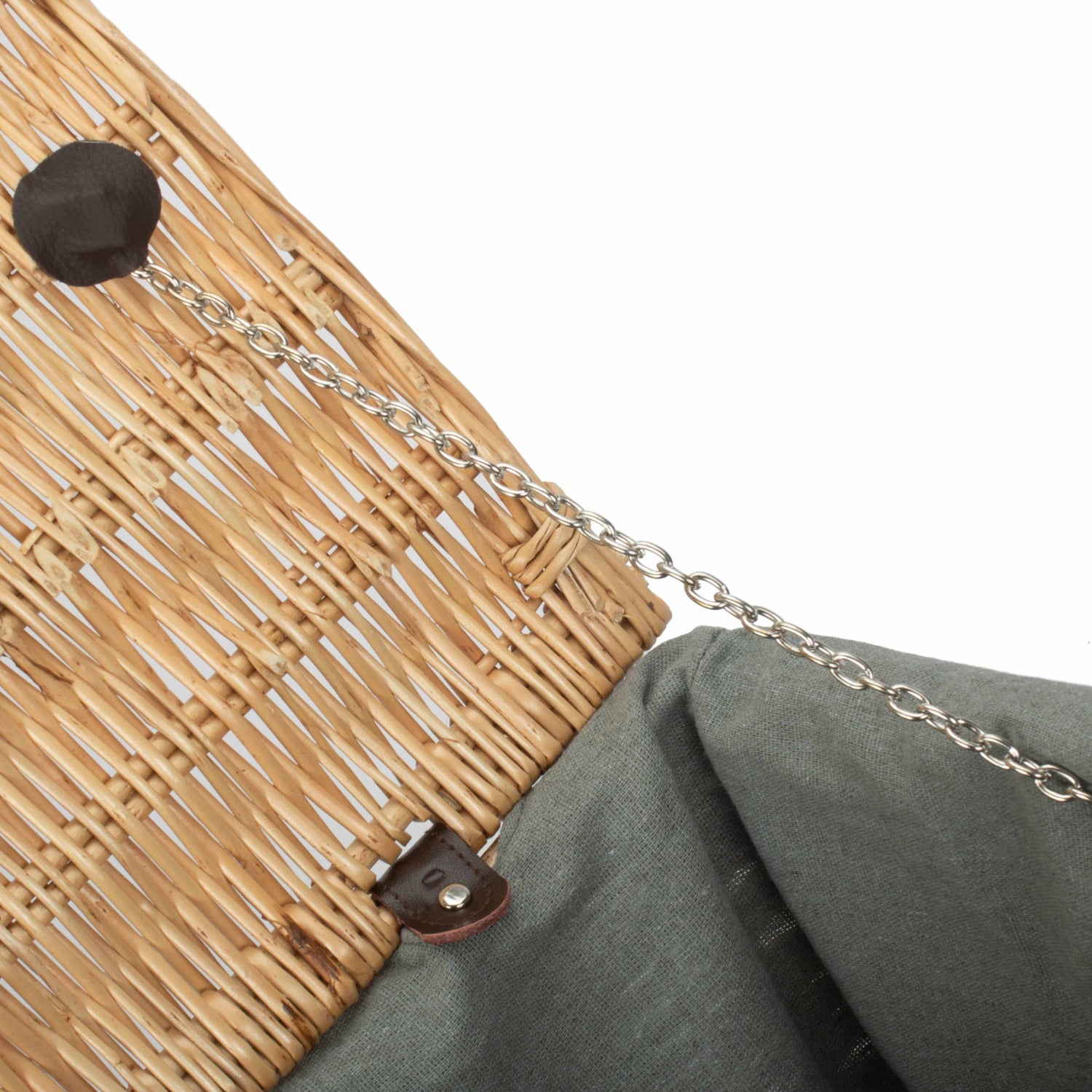 20 Inch Buff Willow Hamper Trunk with Grey Sage Lining