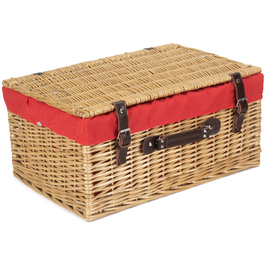 20 Inch Buff Willow Hamper Trunk with Red Lining