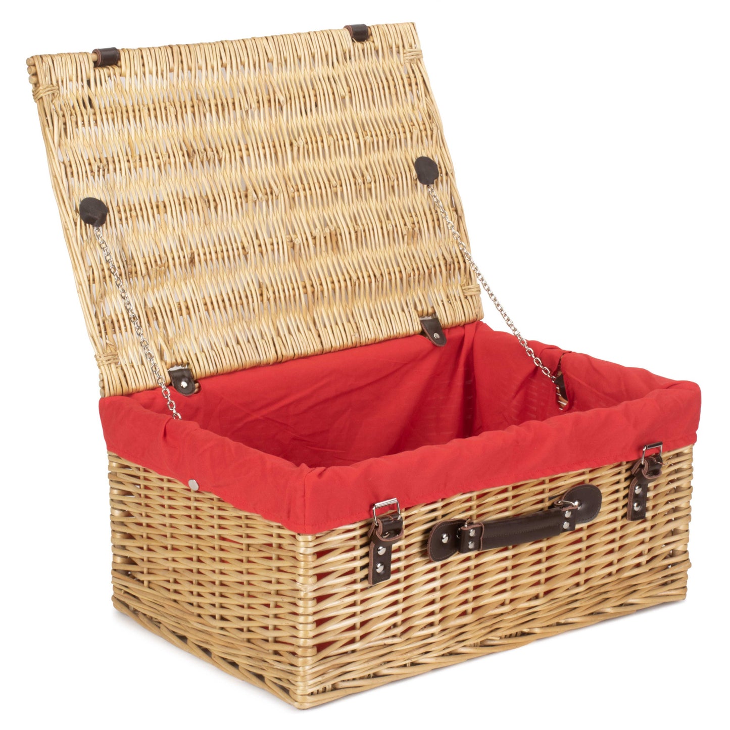 20 Inch Buff Willow Hamper Trunk with Red Lining