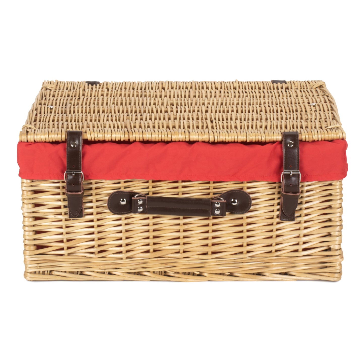 20 Inch Buff Willow Hamper Trunk with Red Lining
