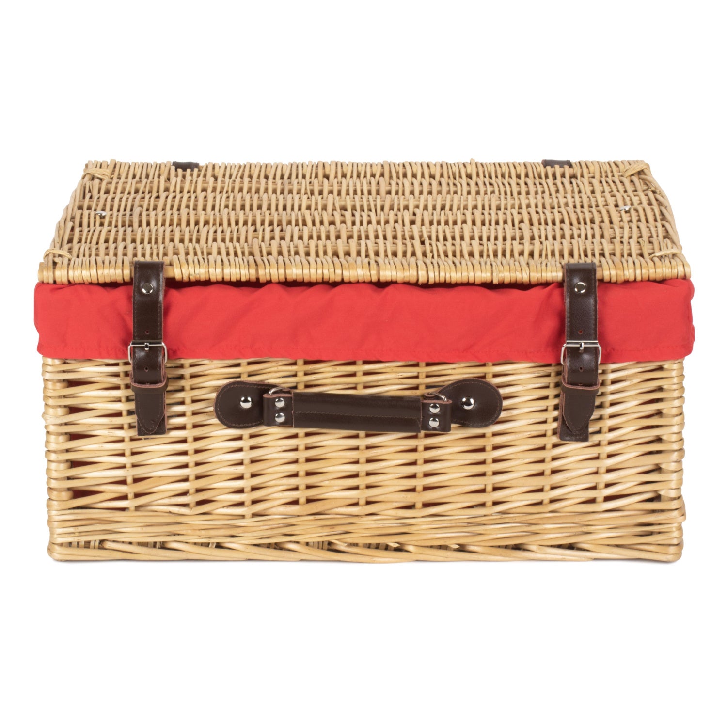 20 Inch Buff Willow Hamper Trunk with Red Lining