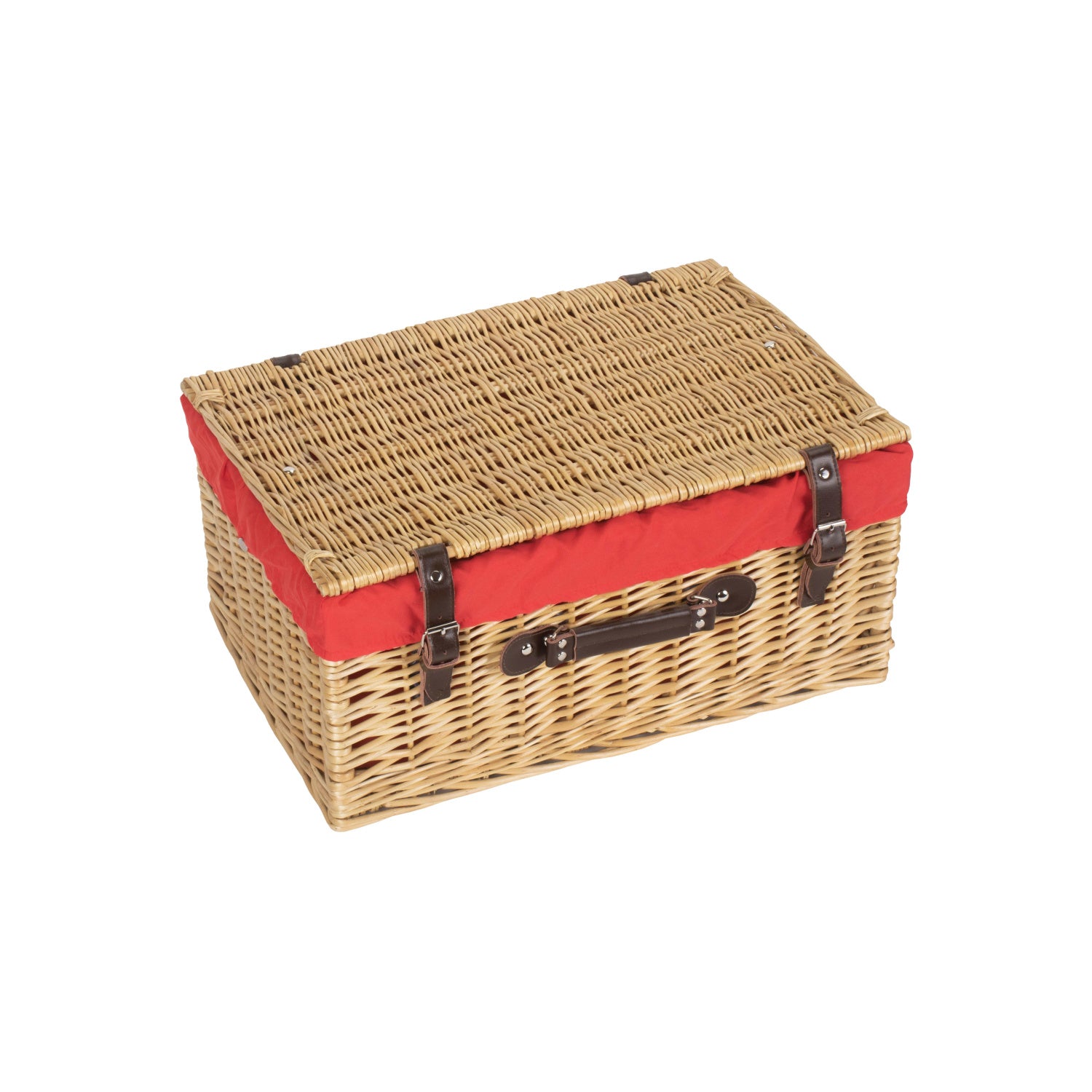20 Inch Buff Willow Hamper Trunk with Red Lining