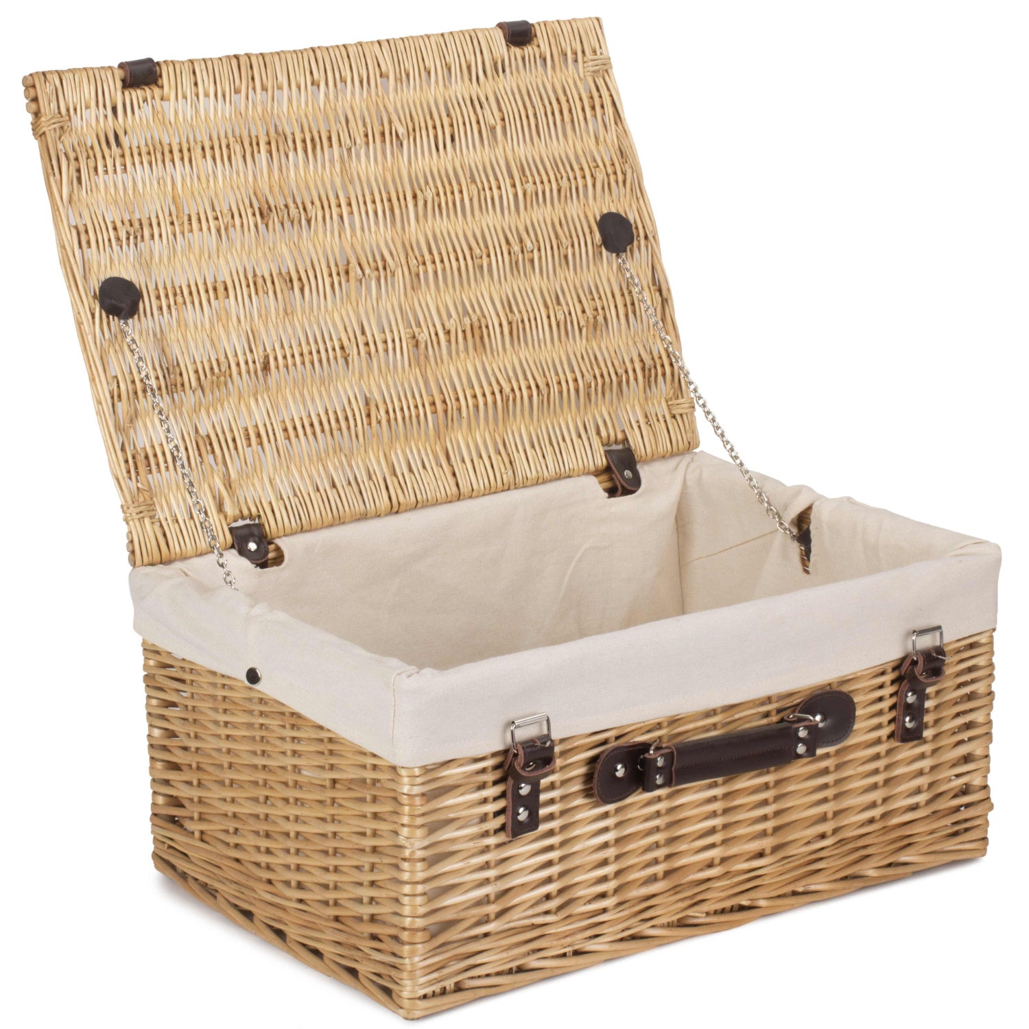 20 Inch Buff Willow Hamper Trunk with White Lining