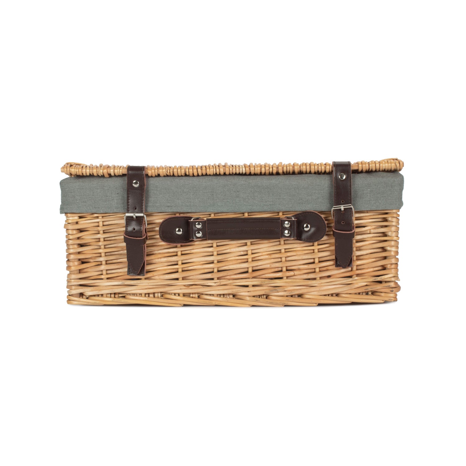 18 Inch Buff Willow Hamper Trunk with Grey Sage Lining