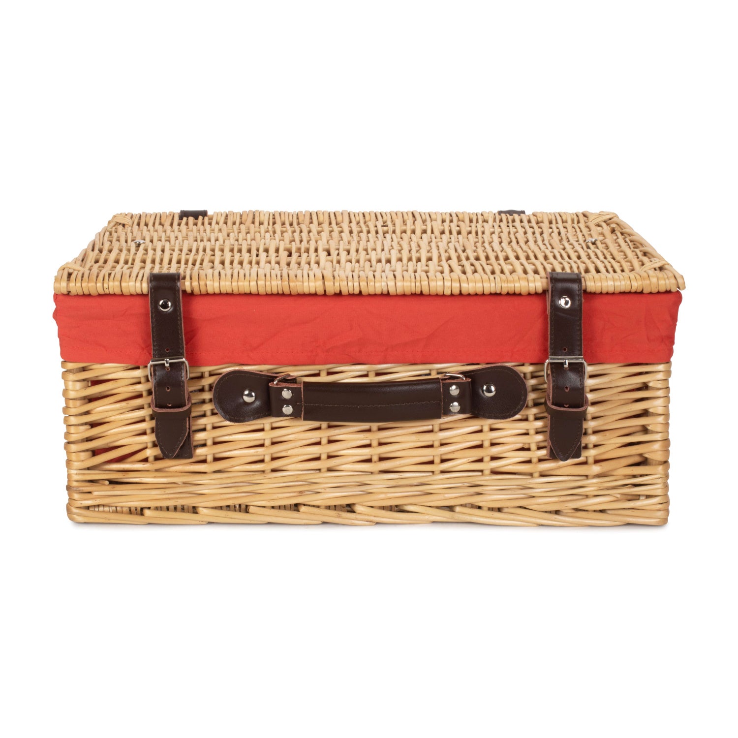 18 Inch Buff Willow Hamper Trunk with Red Lining