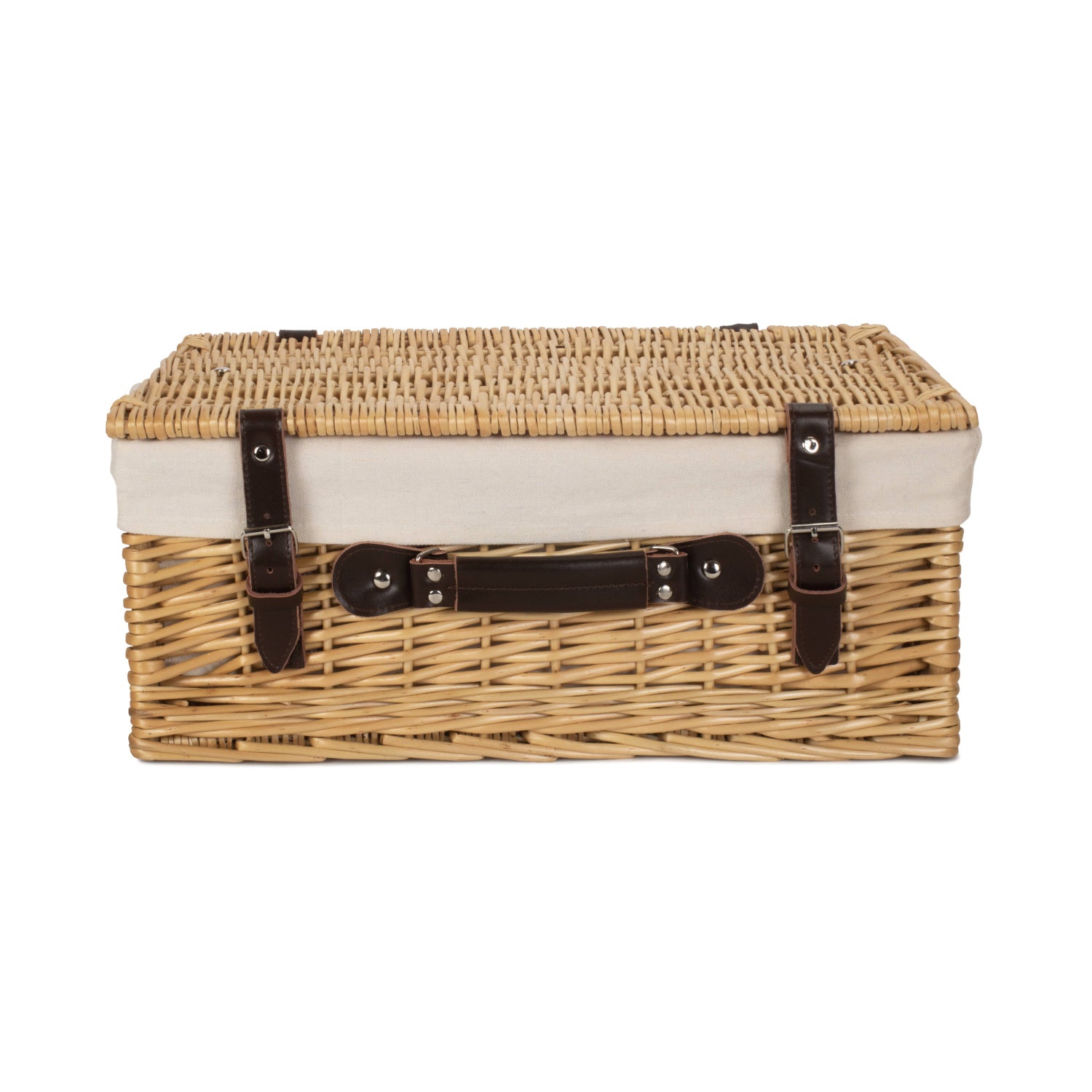 18 Inch Buff Willow Hamper Trunk with White Lining