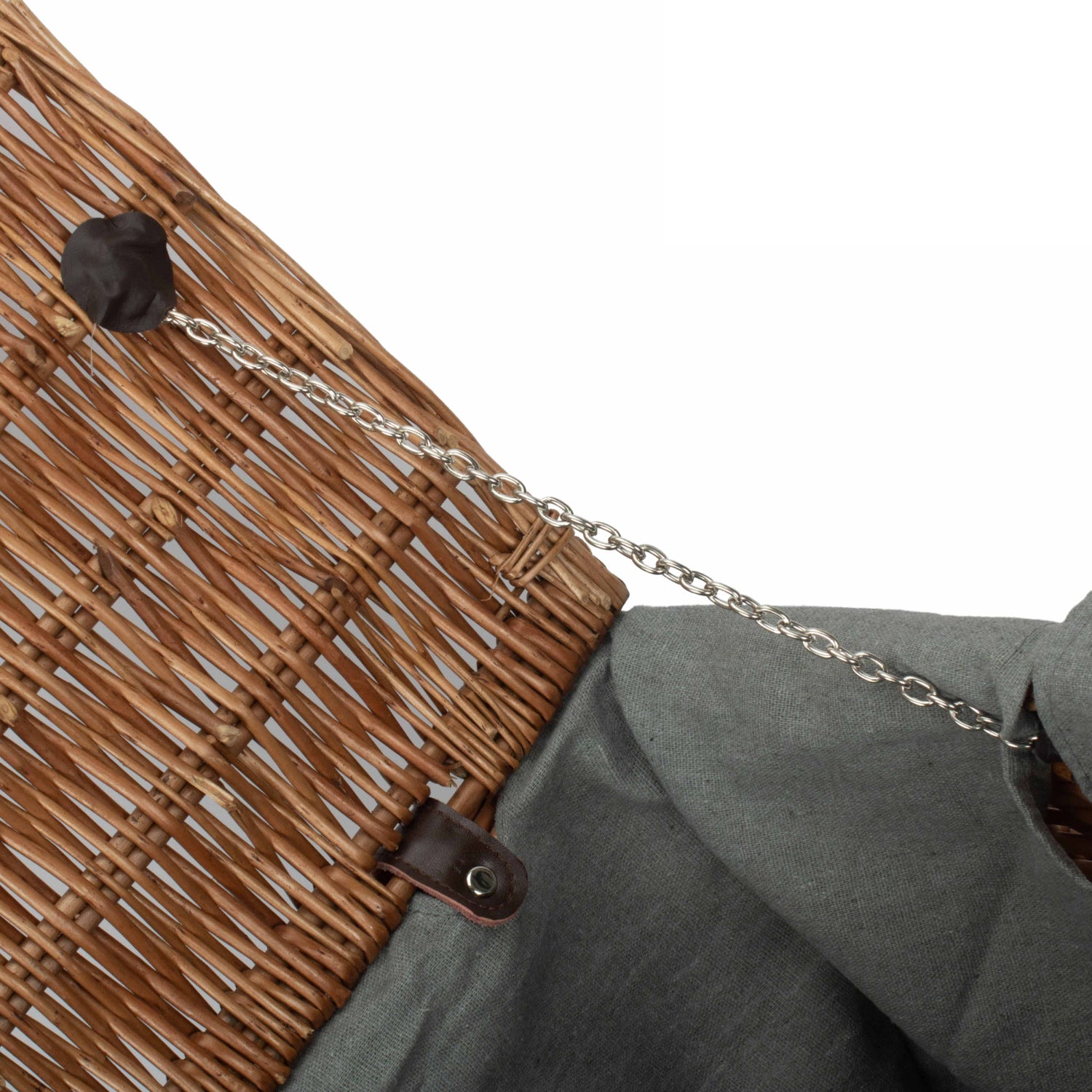 20 Inch Double Steamed Willow Hamper Trunk with Grey Sage Lining