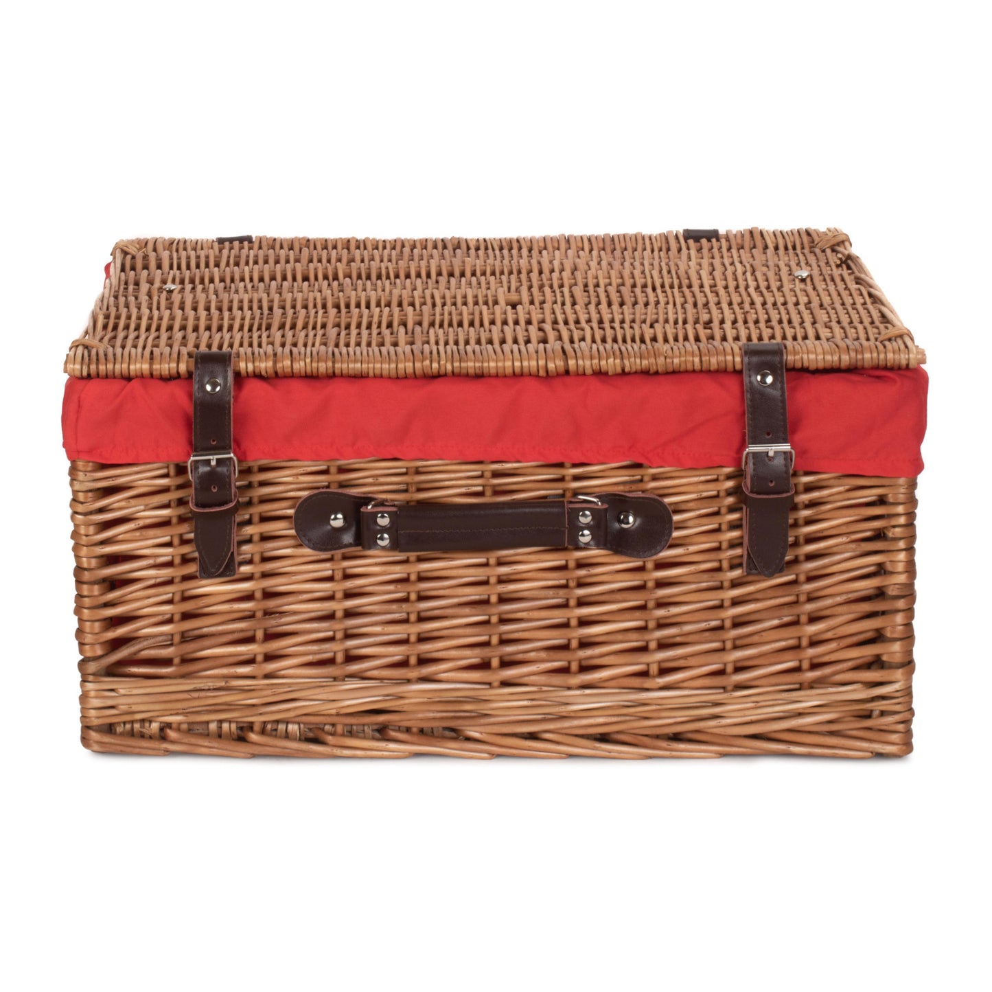 20 Inch Double Steamed Willow Hamper Trunk with Red Lining