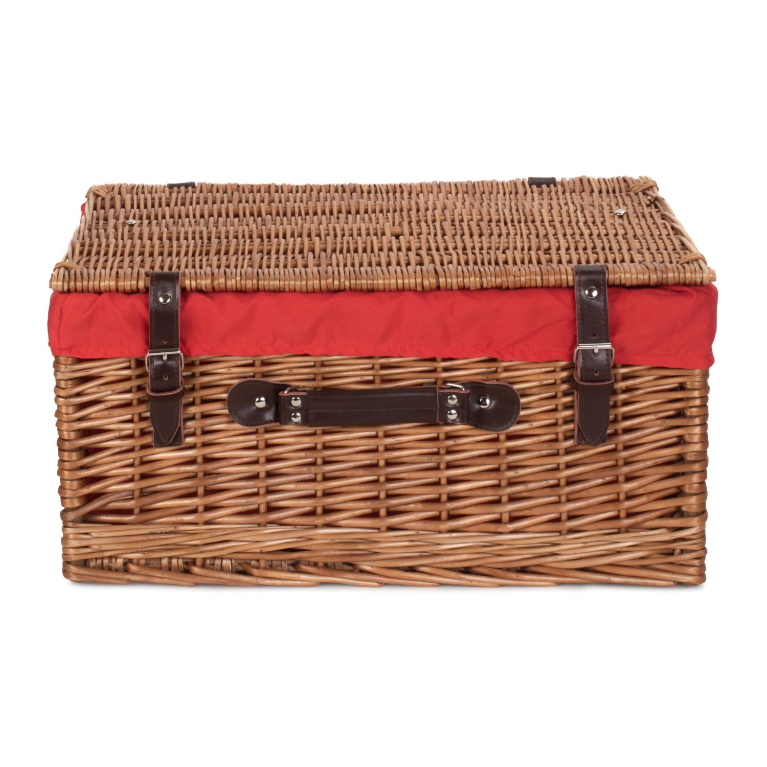 20 Inch Double Steamed Willow Hamper Trunk with Red Lining