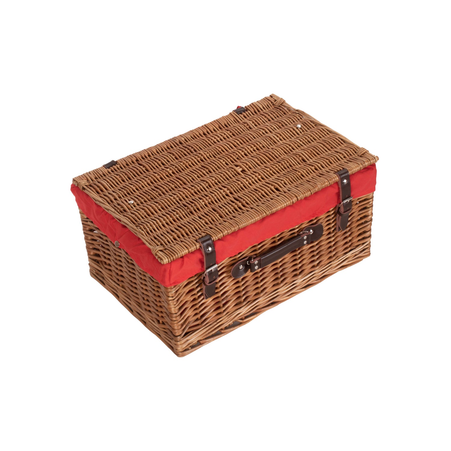 20 Inch Double Steamed Willow Hamper Trunk with Red Lining