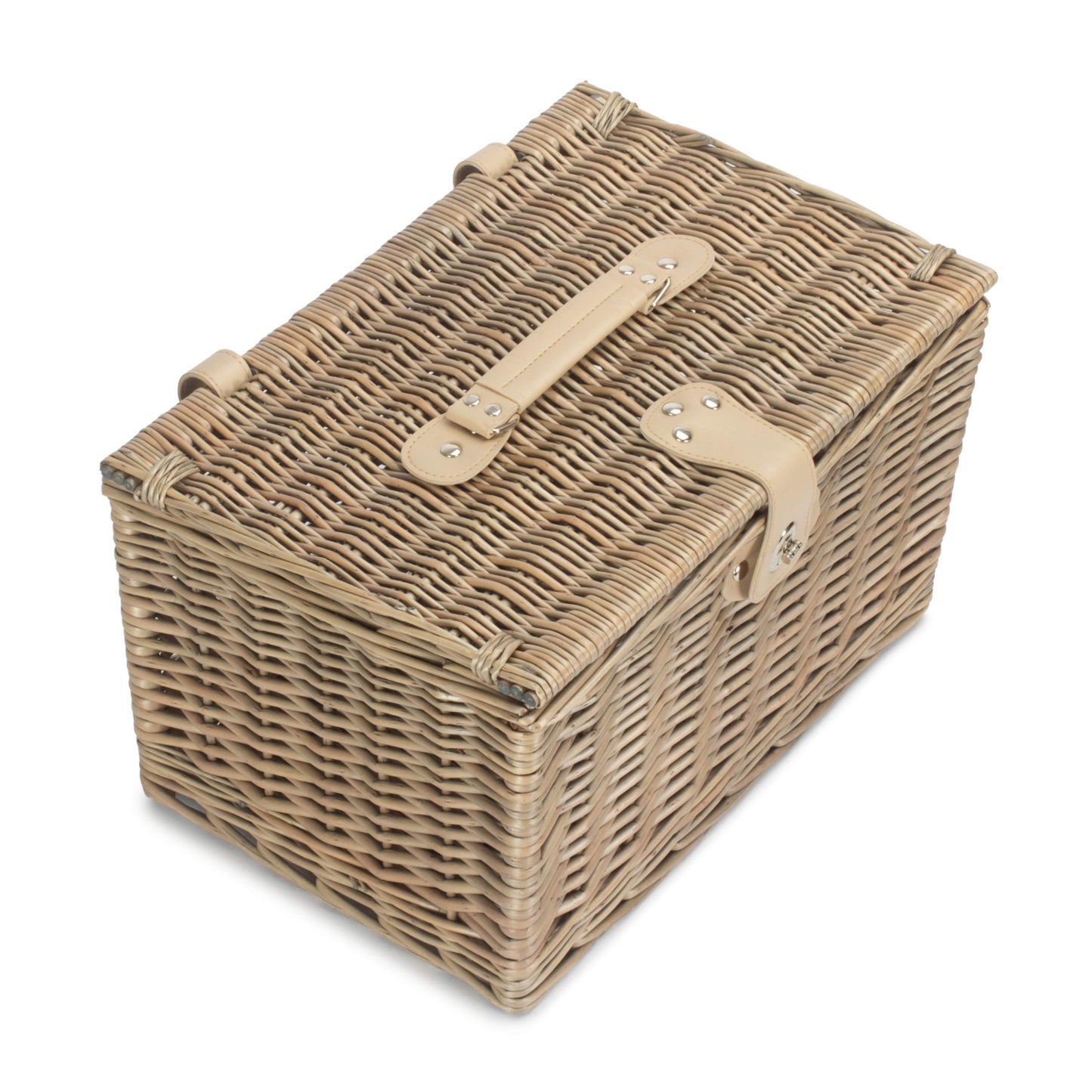 Antique Wash Finish Willow Chest Hamper - Medium