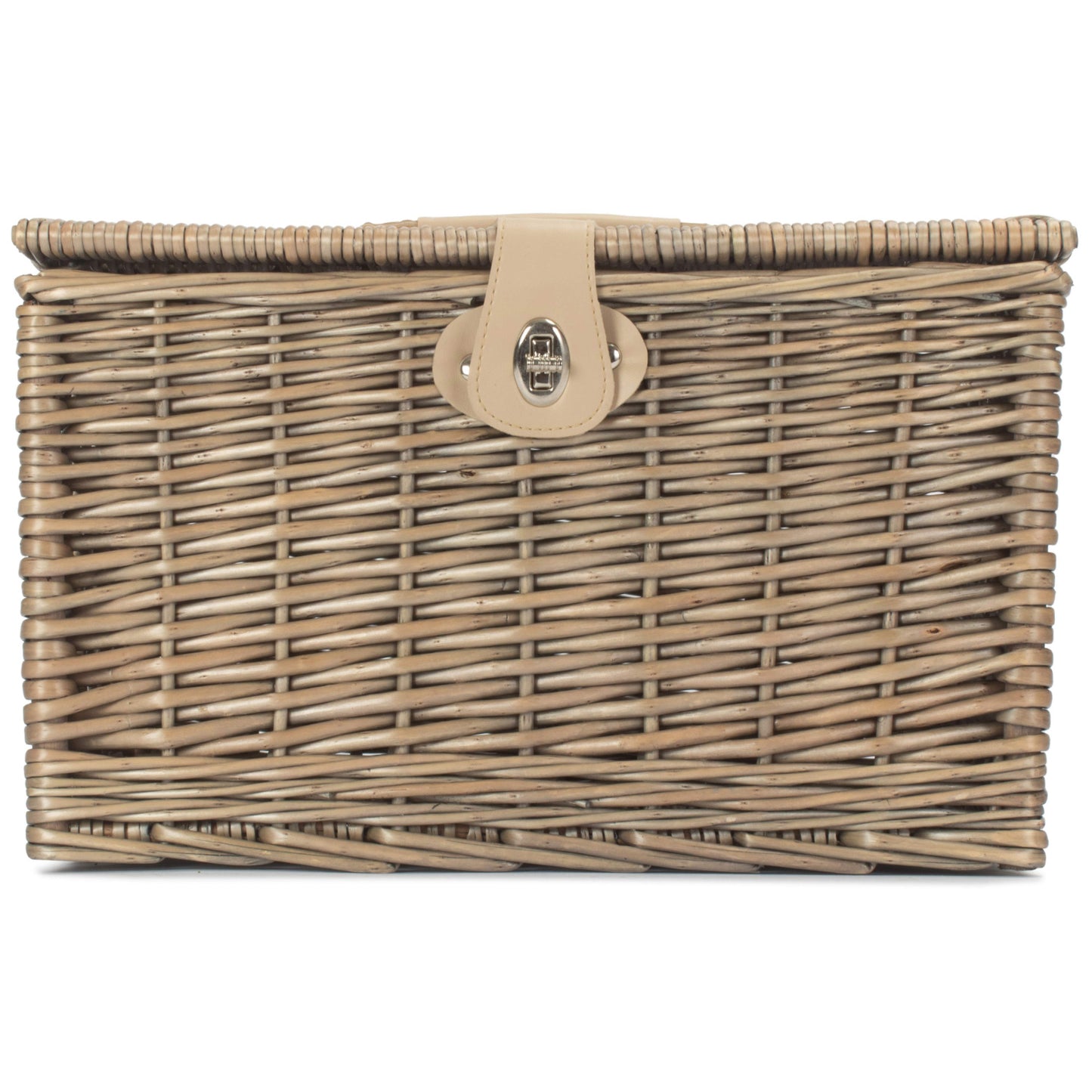 Antique Wash Finish Willow Chest Hamper - Medium