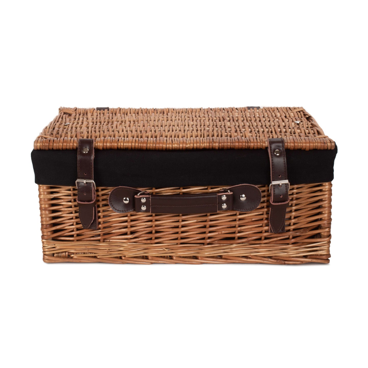 18 Inch Double Steamed Willow Hamper Trunk with Black Lining
