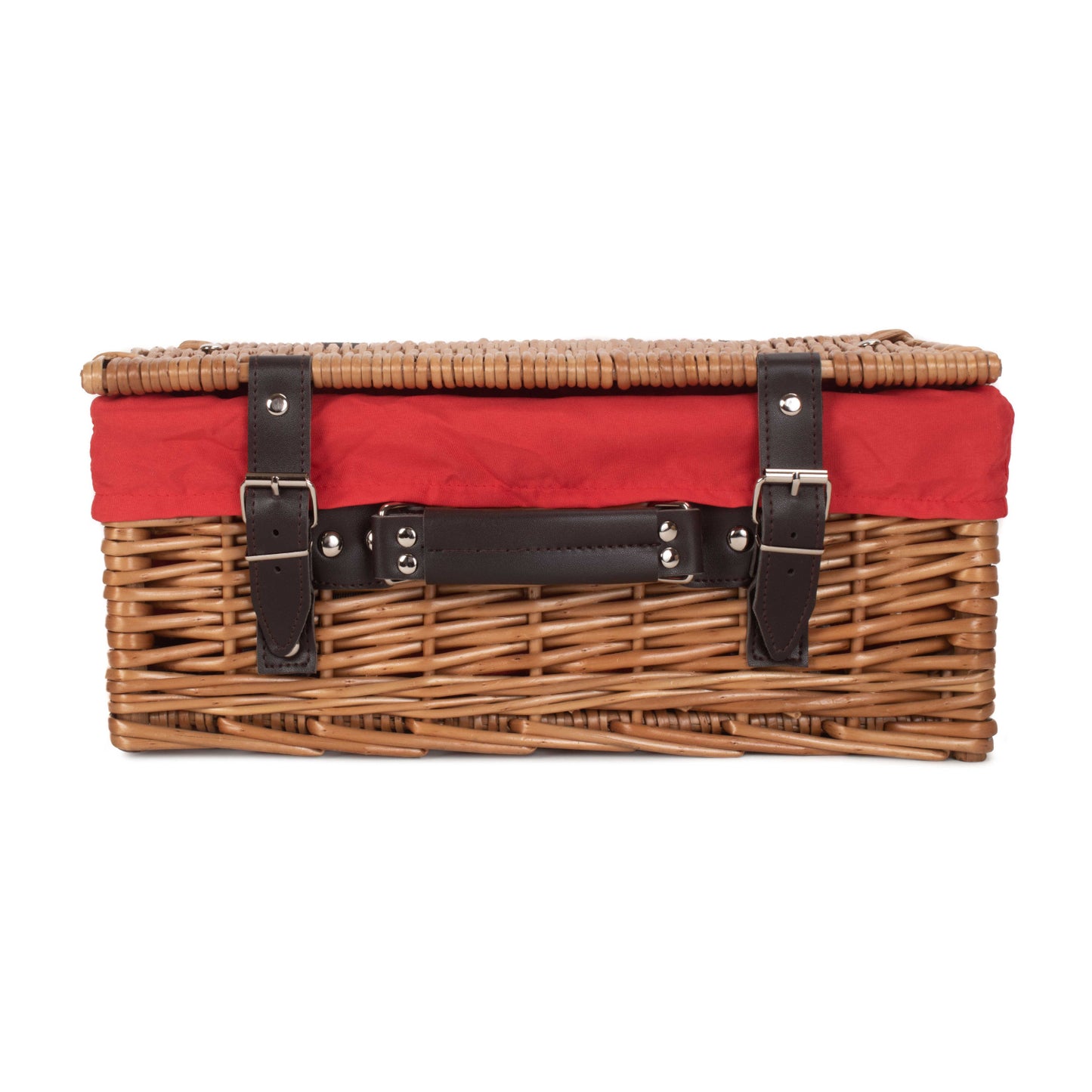 14 Inch Double Steamed Willow Hamper with Red Lining