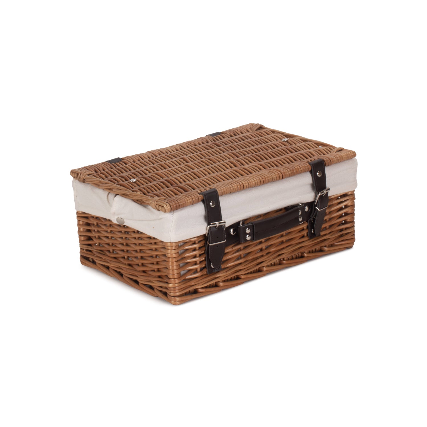 14 Inch Double Steamed Willow Hamper with White Lining