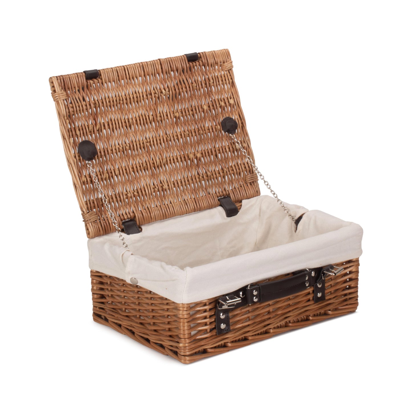 14 Inch Double Steamed Willow Hamper with White Lining