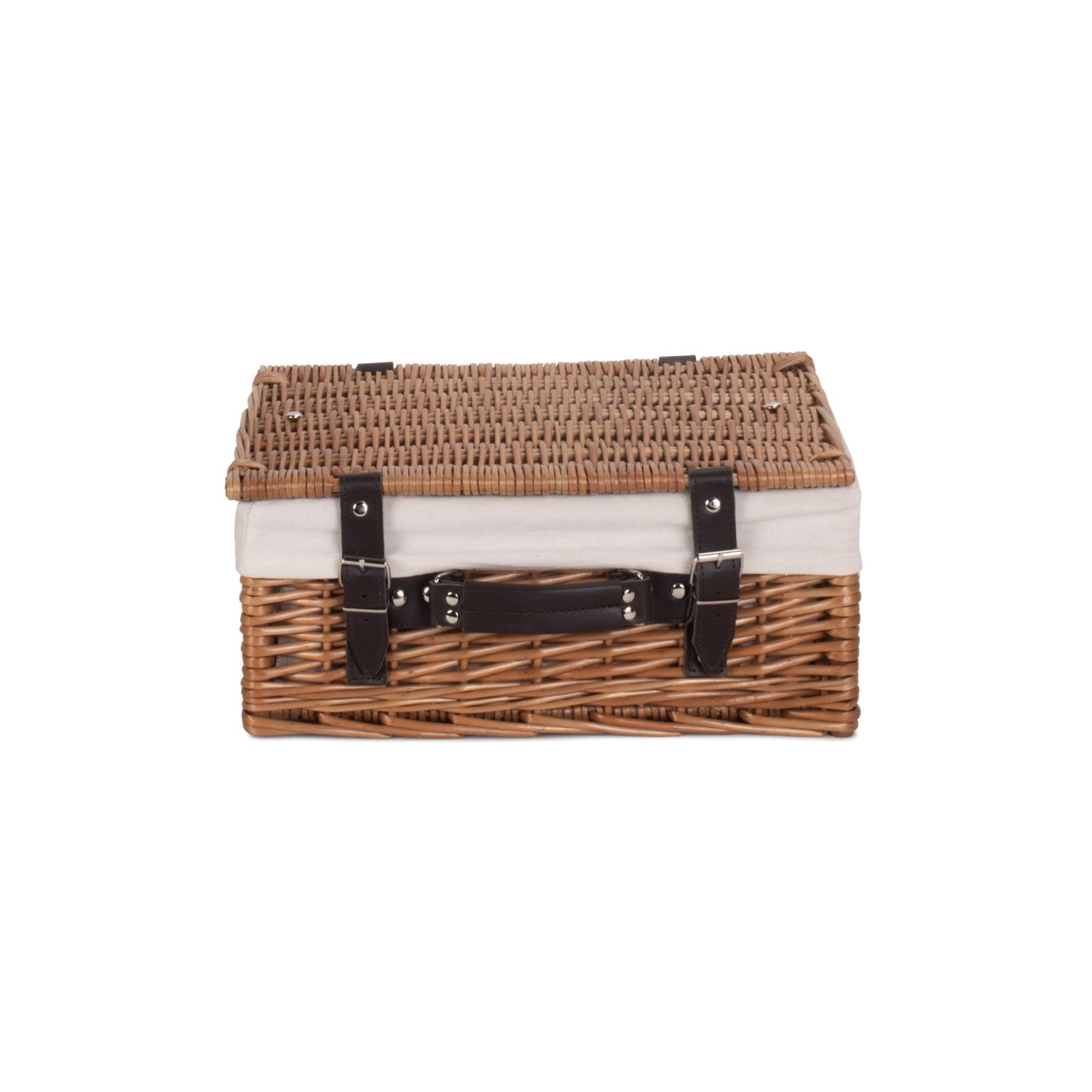 14 Inch Double Steamed Willow Hamper with White Lining