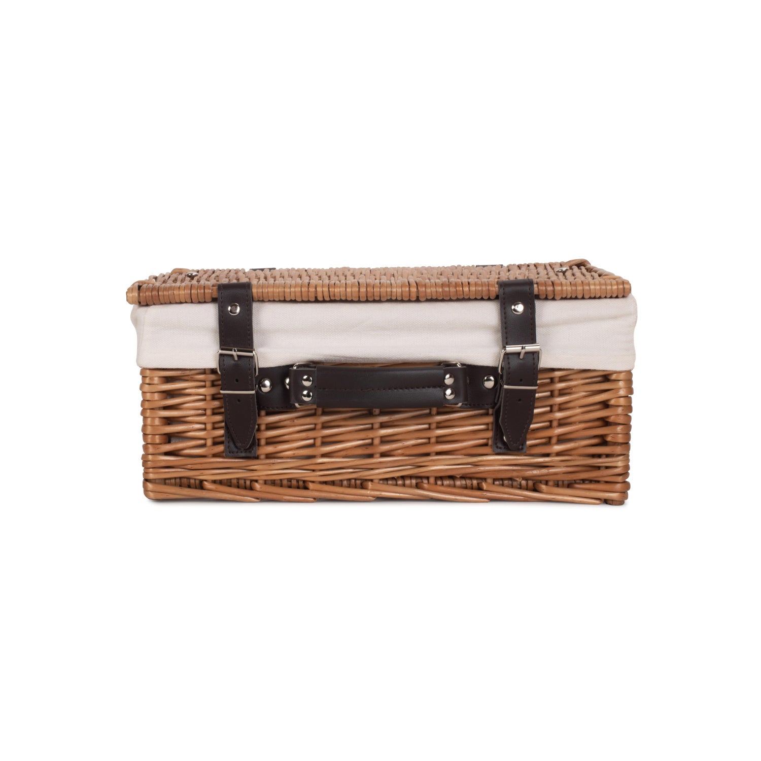 14 Inch Double Steamed Willow Hamper with White Lining