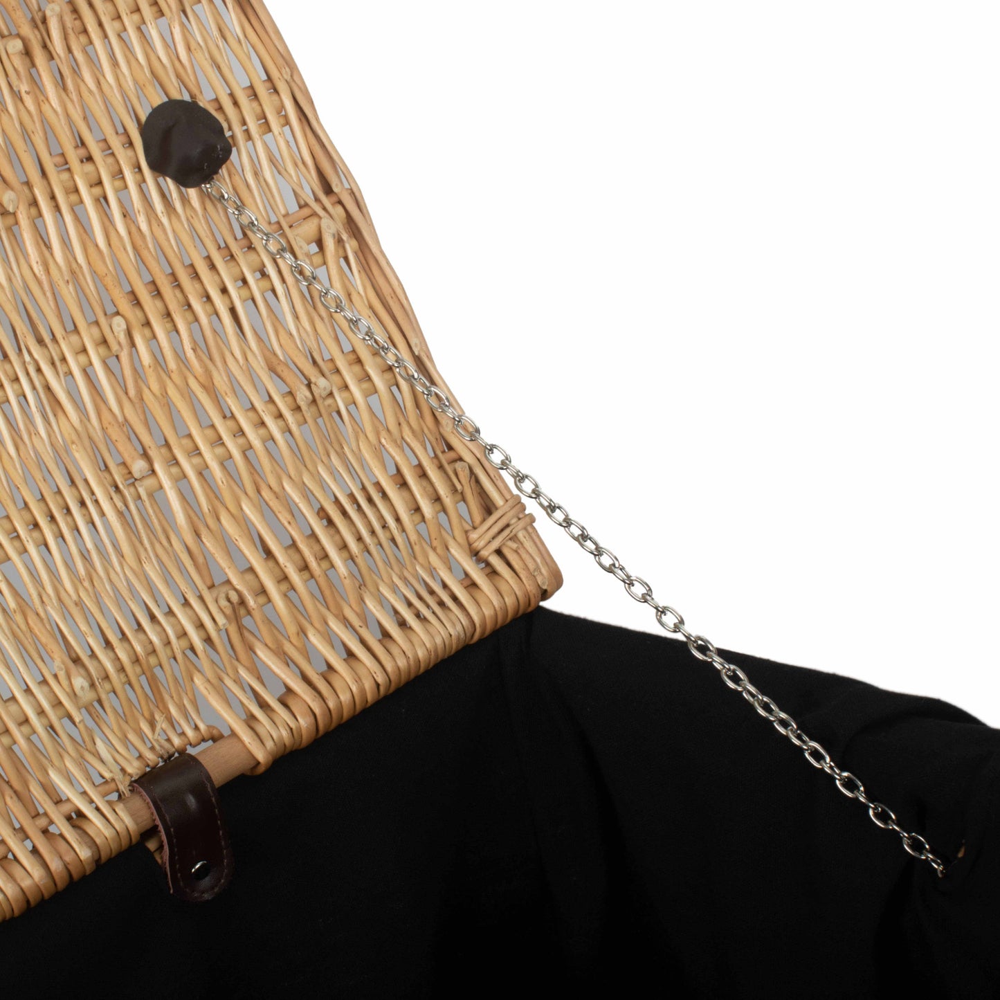 28 Inch Rope Handled Willow Hamper Trunk with Black Lining