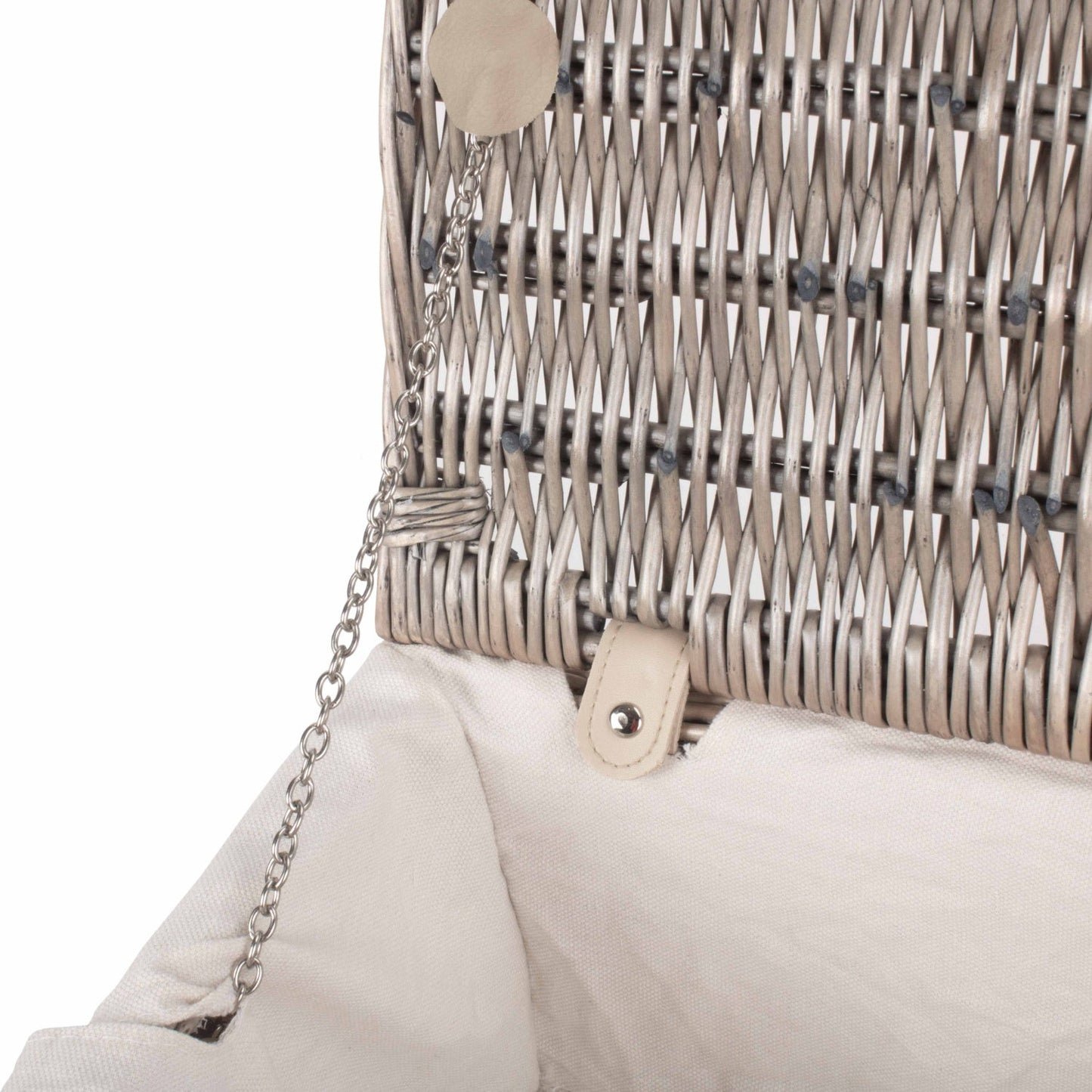 16 Inch Antique Wash Willow Hamper with White Lining