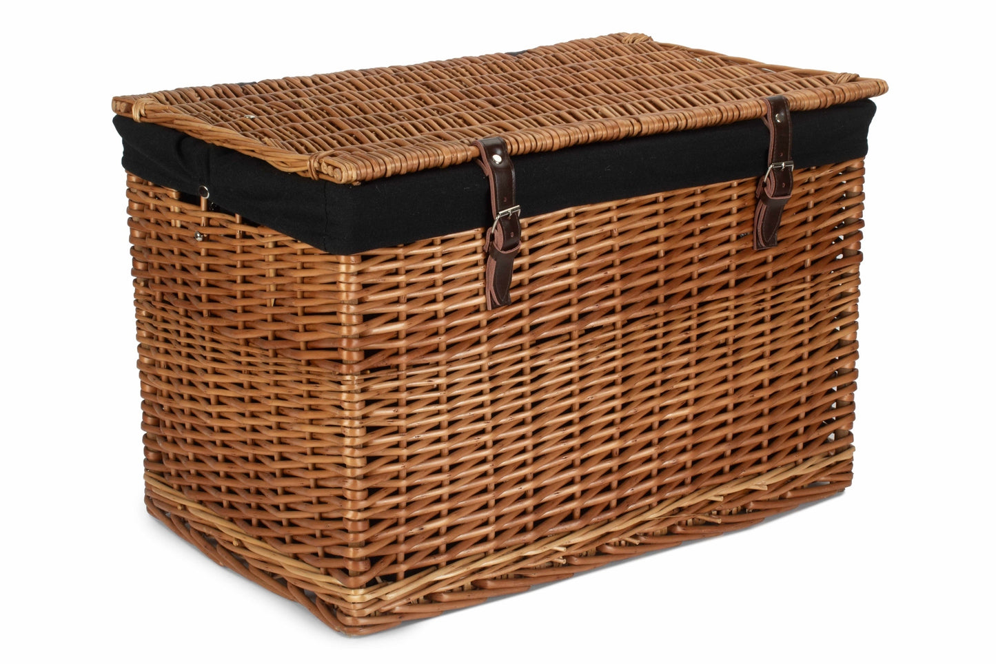 24" Double Steamed Willow Chest Hamper Trunk with Black Lining