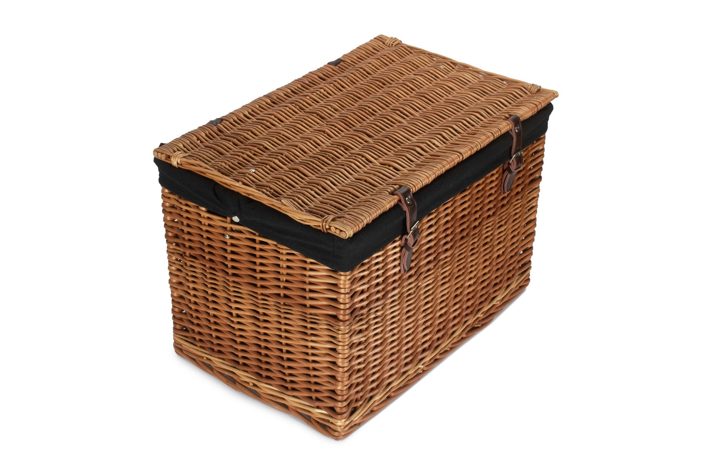 24" Double Steamed Willow Chest Hamper Trunk with Black Lining