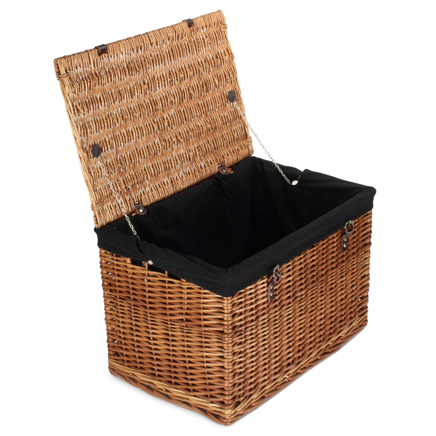 24" Double Steamed Willow Chest Hamper Trunk with Black Lining