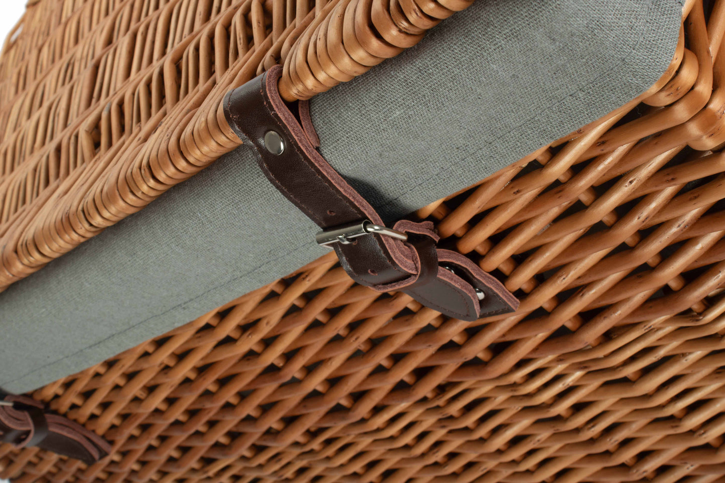 24" Double Steamed Willow Chest Hamper Trunk with Grey Sage Lining