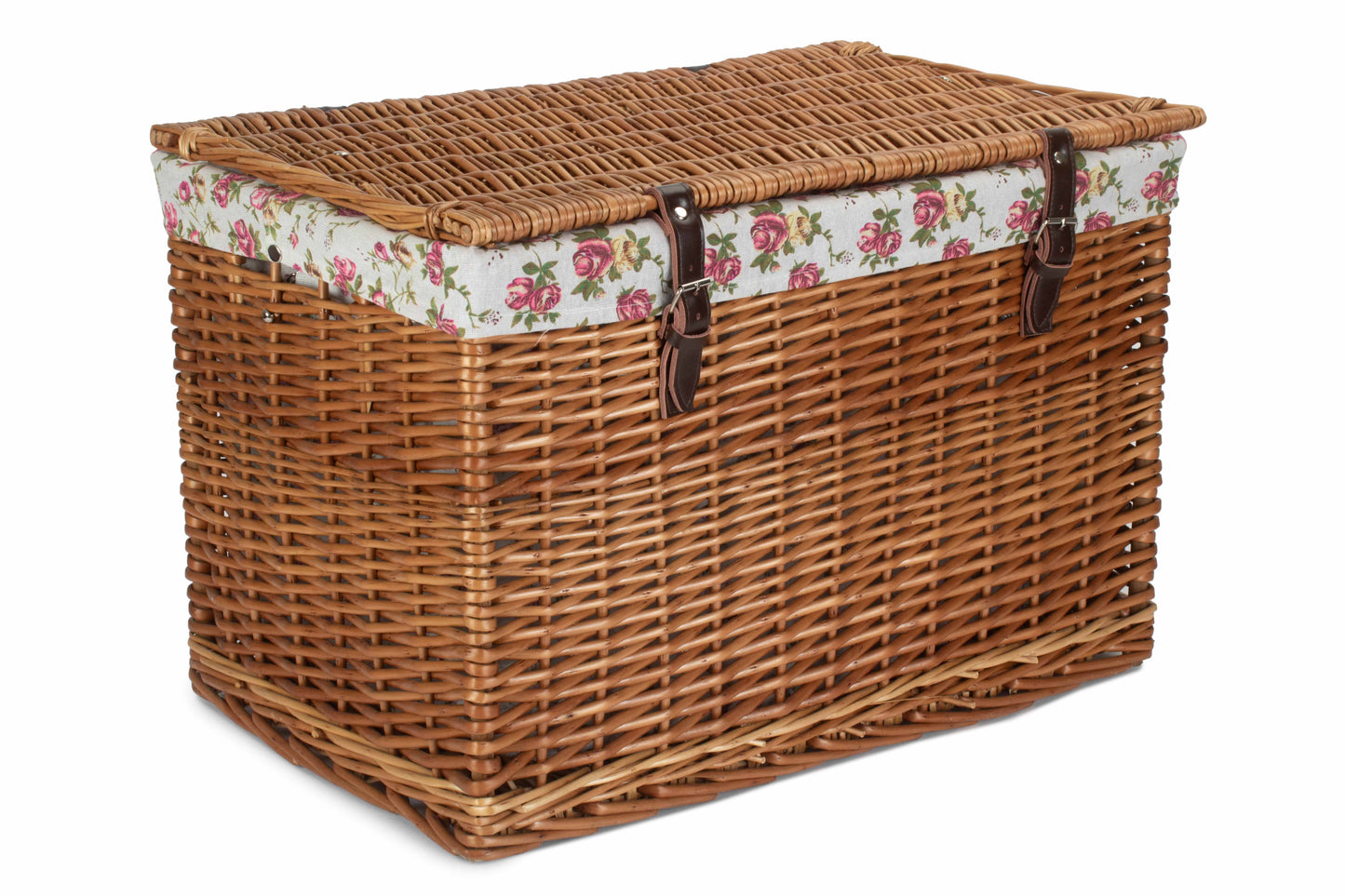 24" Double Steamed Willow Chest Hamper Trunk with Garden Rose Lining