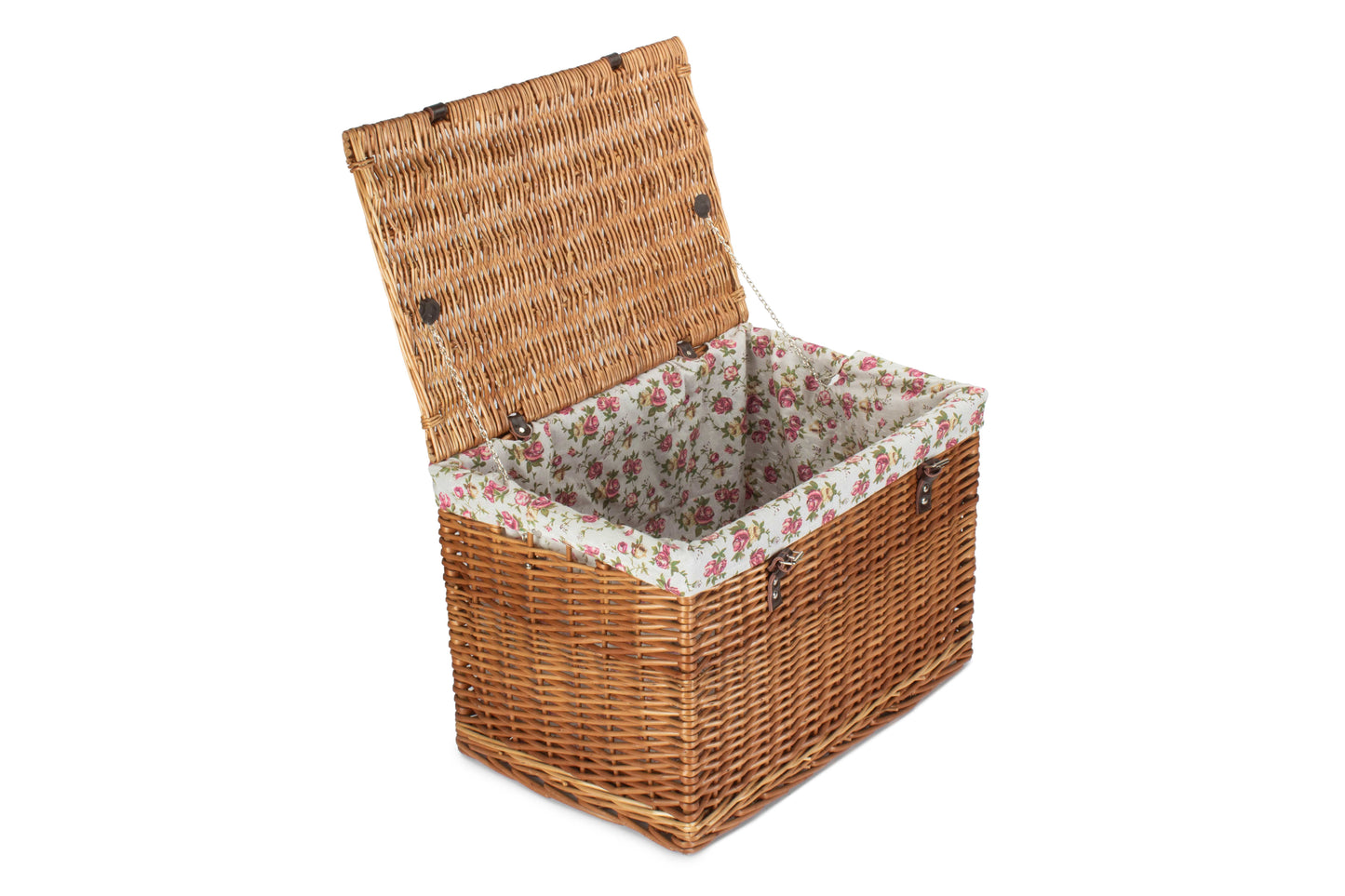 24" Double Steamed Willow Chest Hamper Trunk with Garden Rose Lining