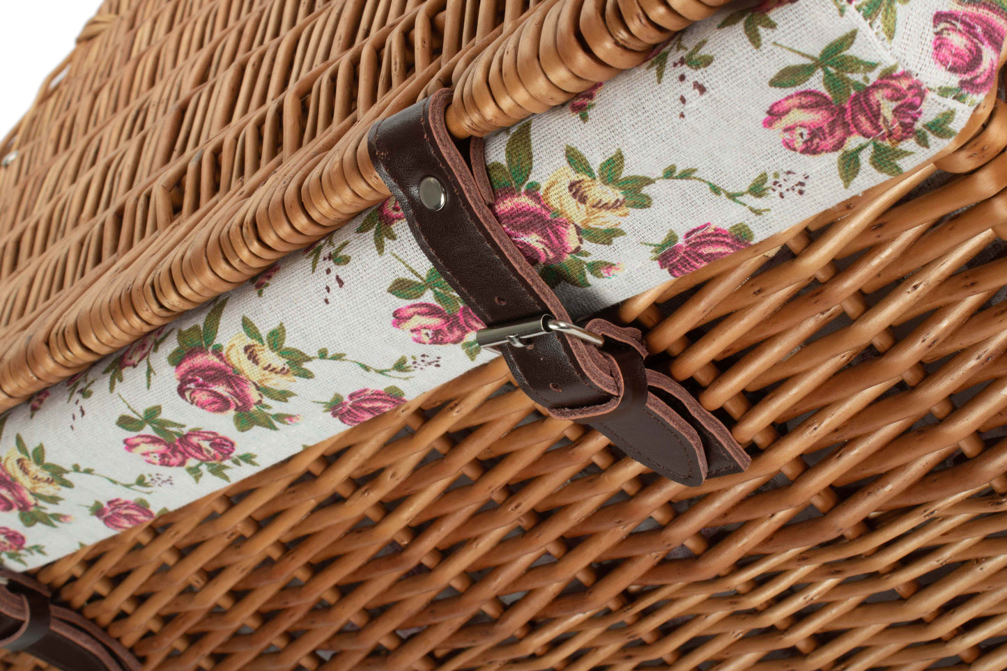 24" Double Steamed Willow Chest Hamper Trunk with Garden Rose Lining
