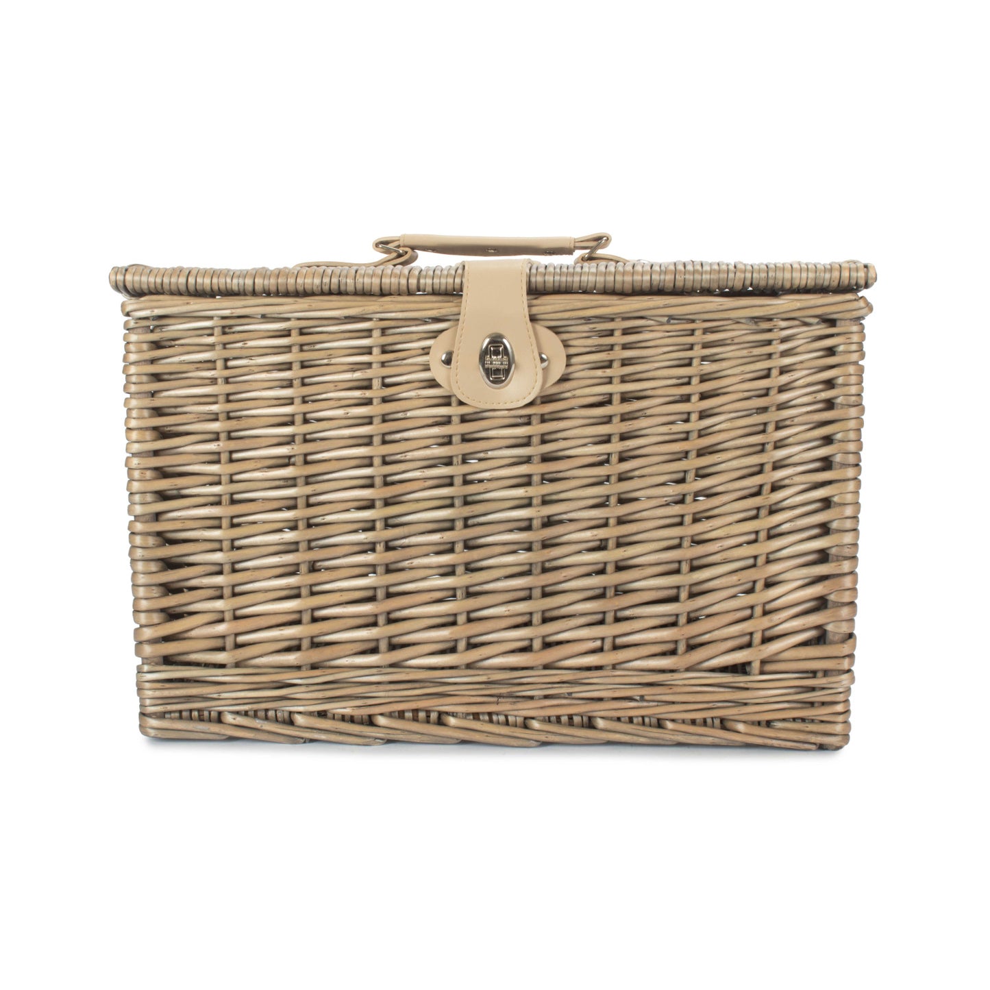 Antique Wash Finish Willow Chest Hamper - Large