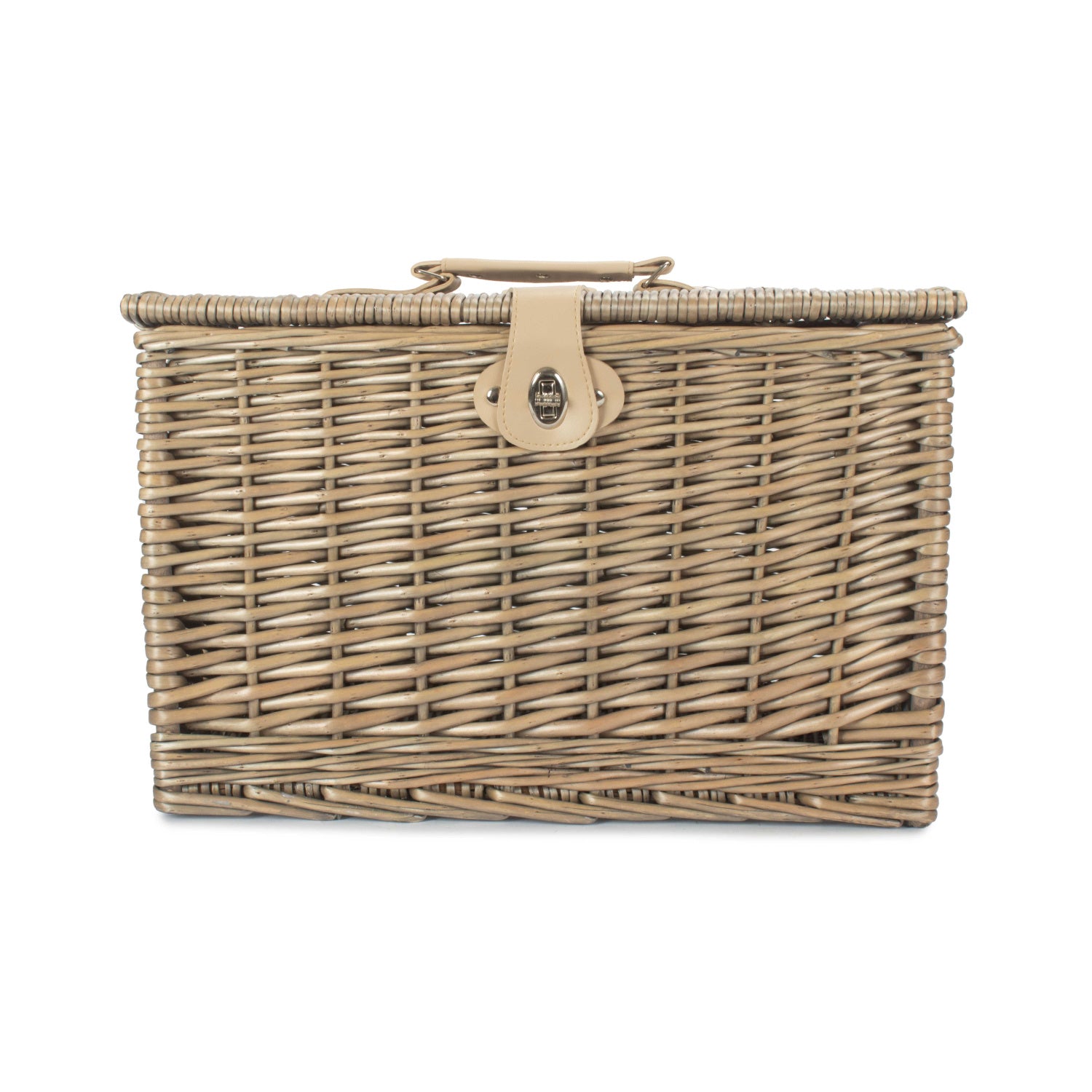 Antique Wash Finish Willow Chest Hamper - Large