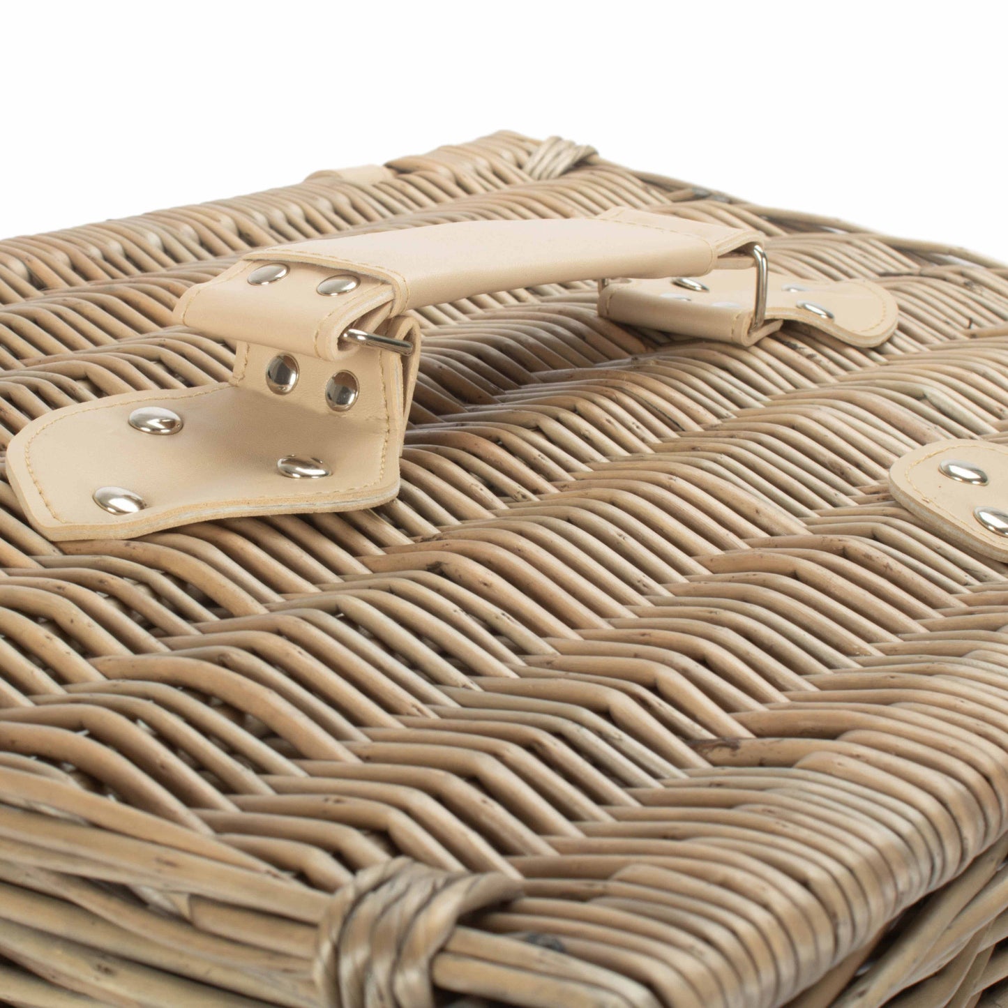 Antique Wash Finish Willow Chest Hamper - Large