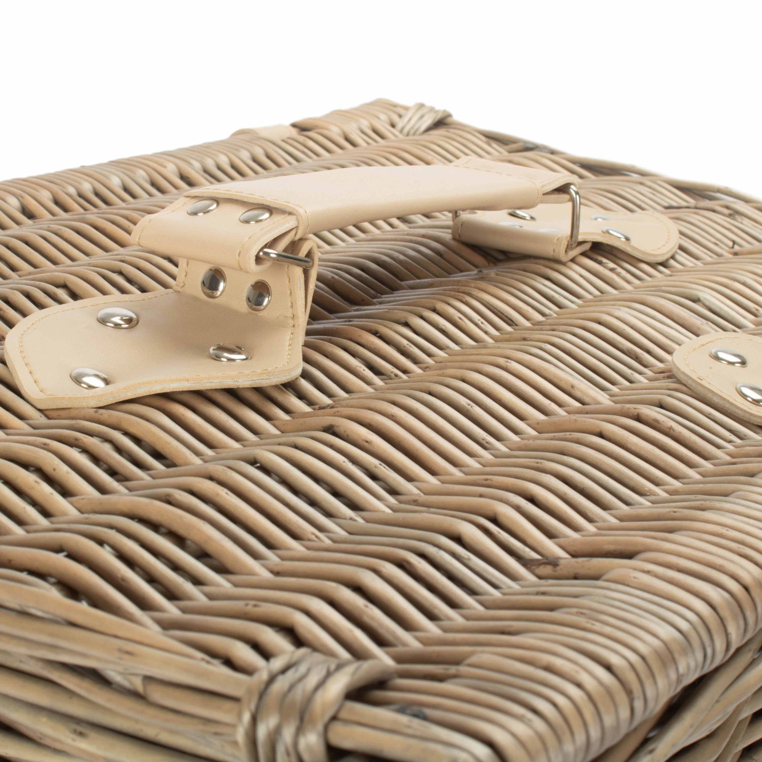 Antique Wash Finish Willow Chest Hamper - Large