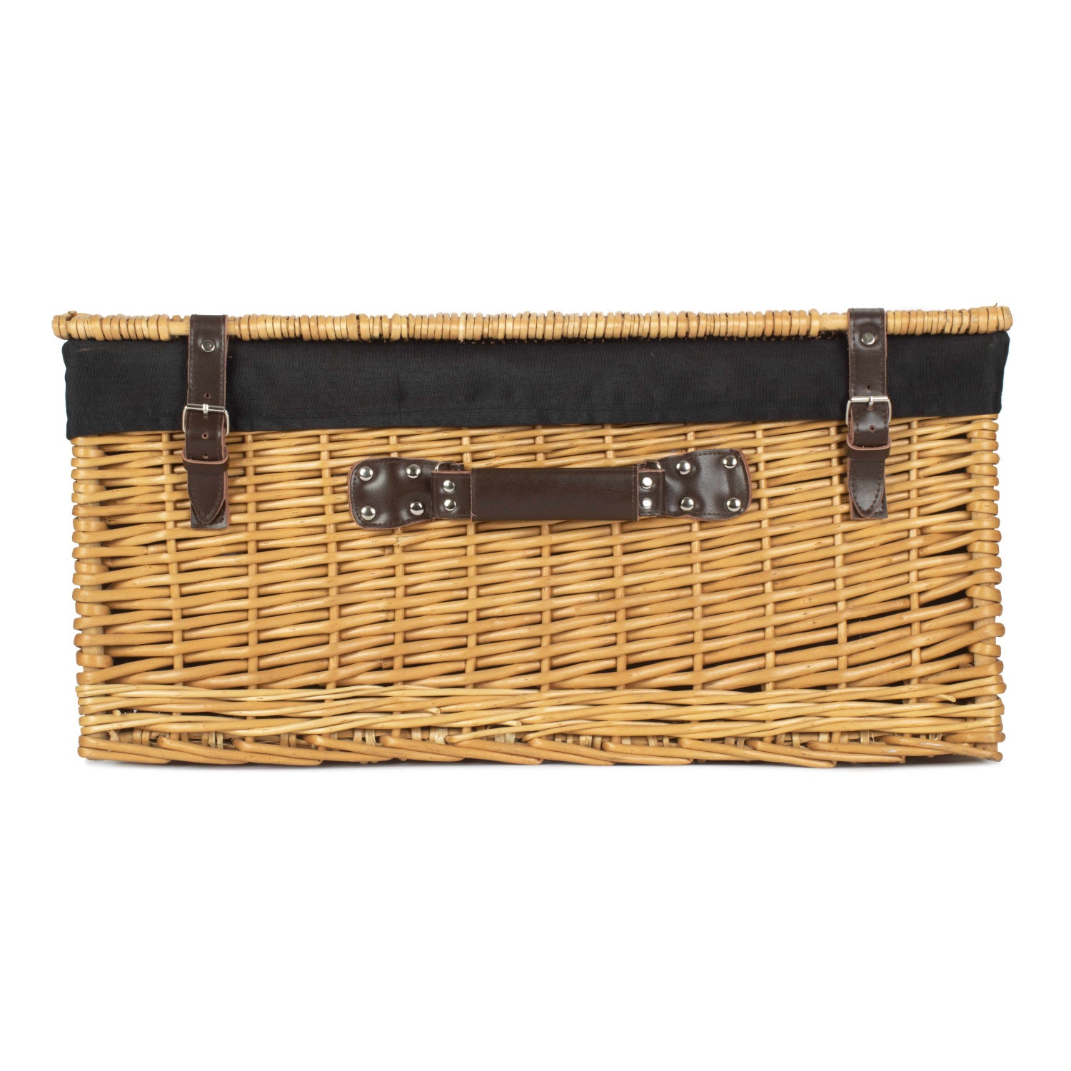 24 Inch Buff Willow Hamper with Black Lining