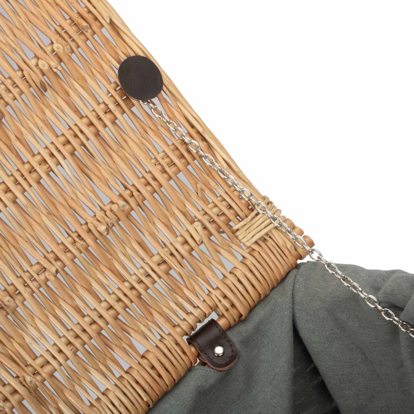 24 Inch Buff Willow Hamper with Grey Sage Lining