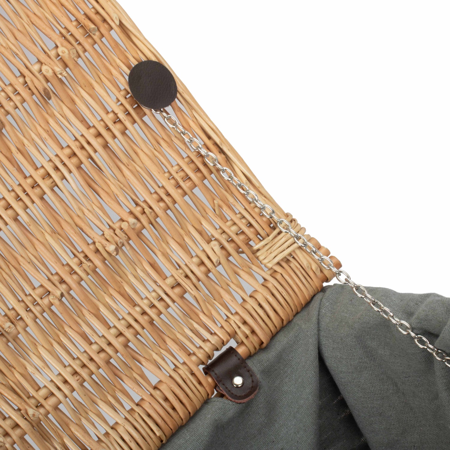 24 Inch Buff Willow Hamper with Grey Sage Lining