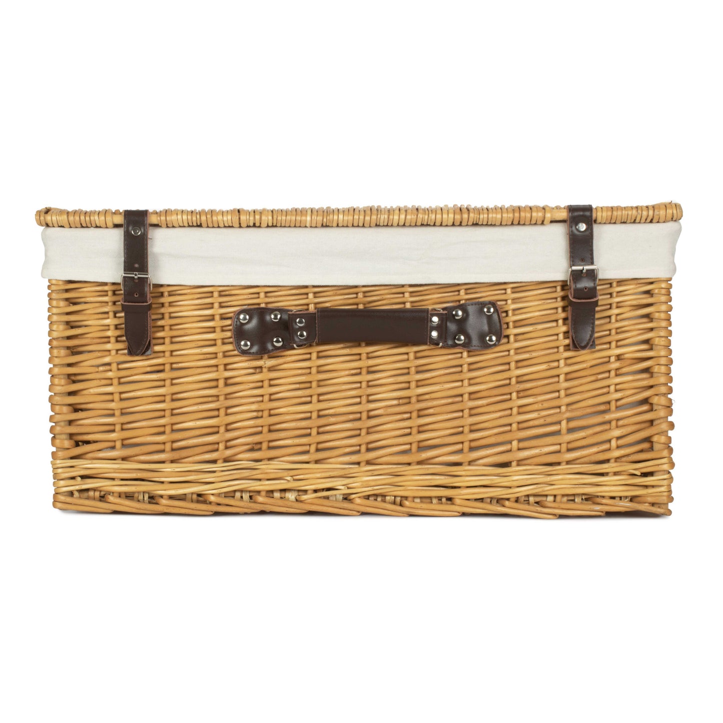 24 Inch Buff Willow Hamper with White Lining